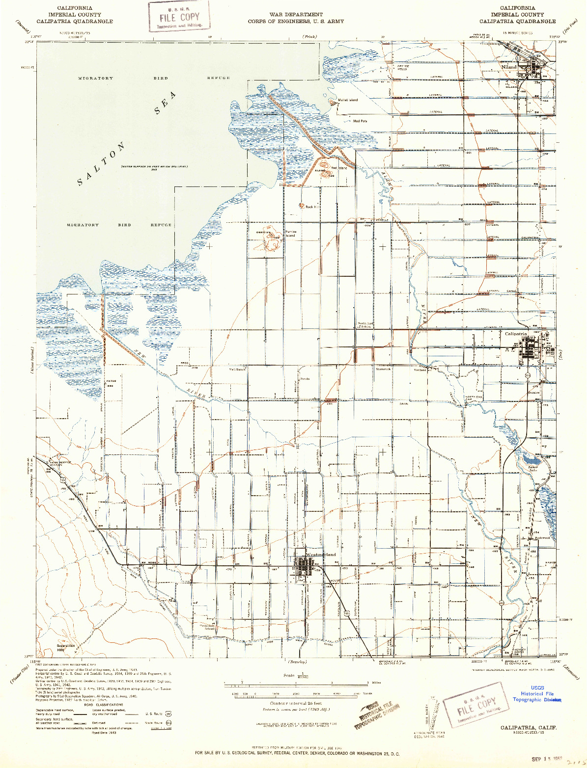 USGS 1:62500-SCALE QUADRANGLE FOR CALIPATRIA, CA 1944