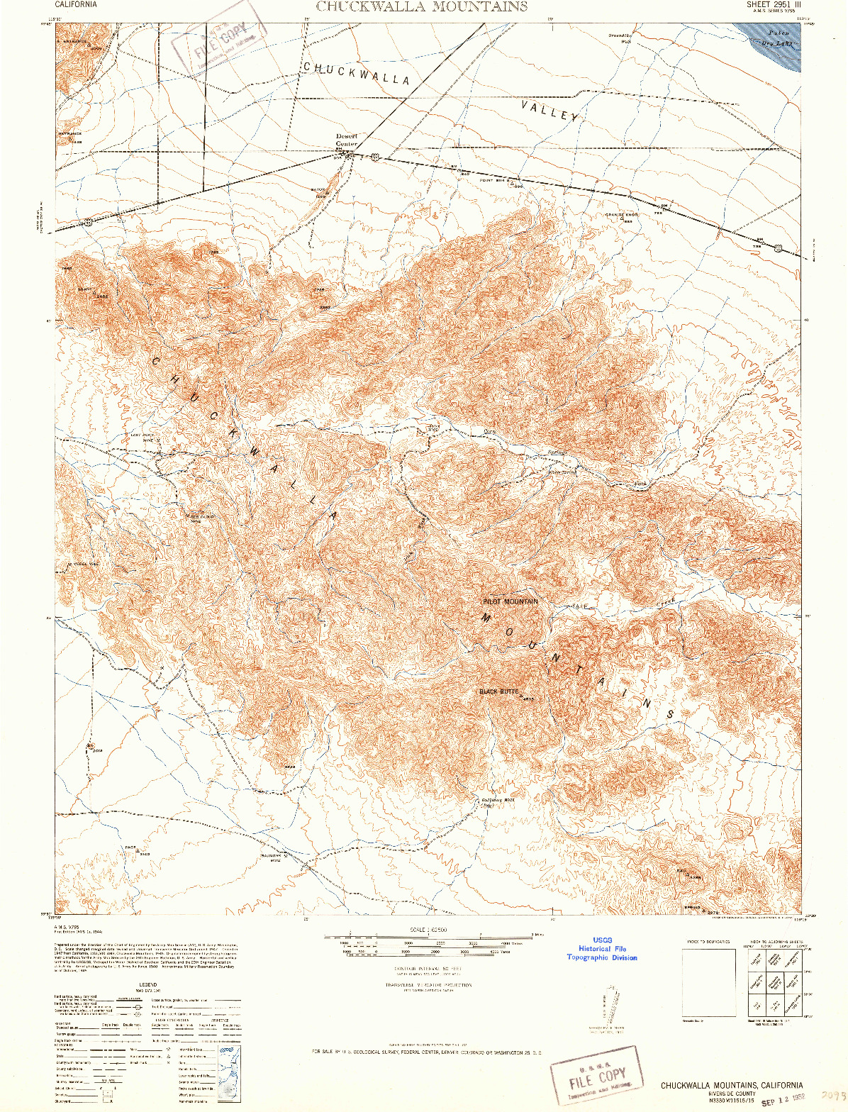 USGS 1:62500-SCALE QUADRANGLE FOR CHUCKWALLA MOUNTAINS, CA 1944