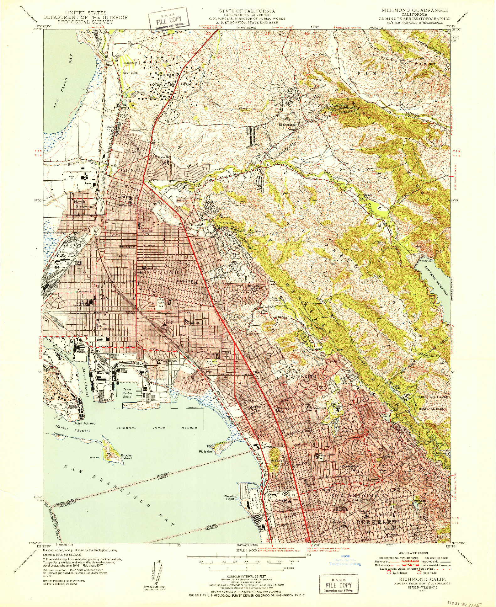 USGS 1:24000-SCALE QUADRANGLE FOR RICHMOND, CA 1947