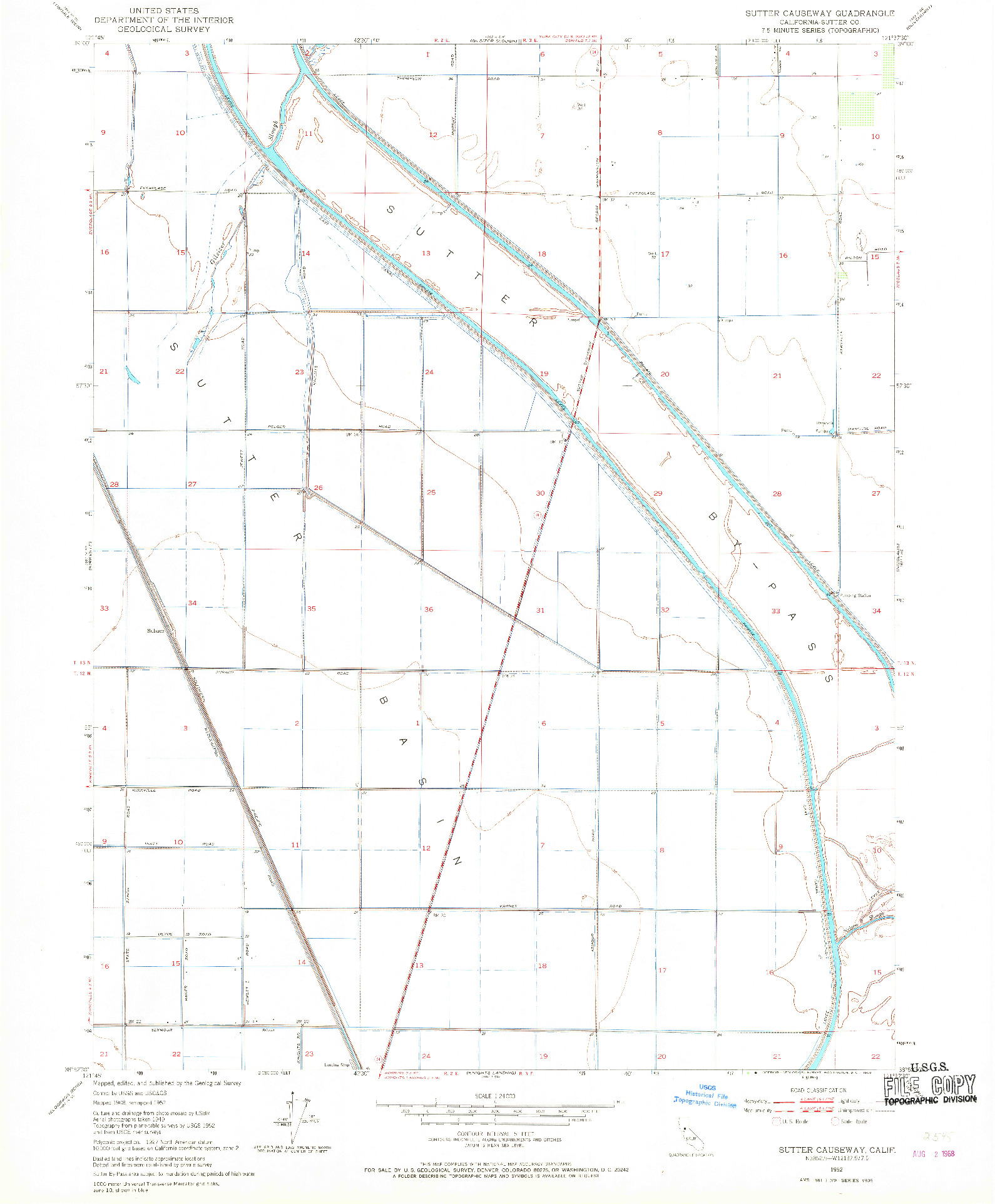 USGS 1:24000-SCALE QUADRANGLE FOR SUTTER CAUSEWAY, CA 1952