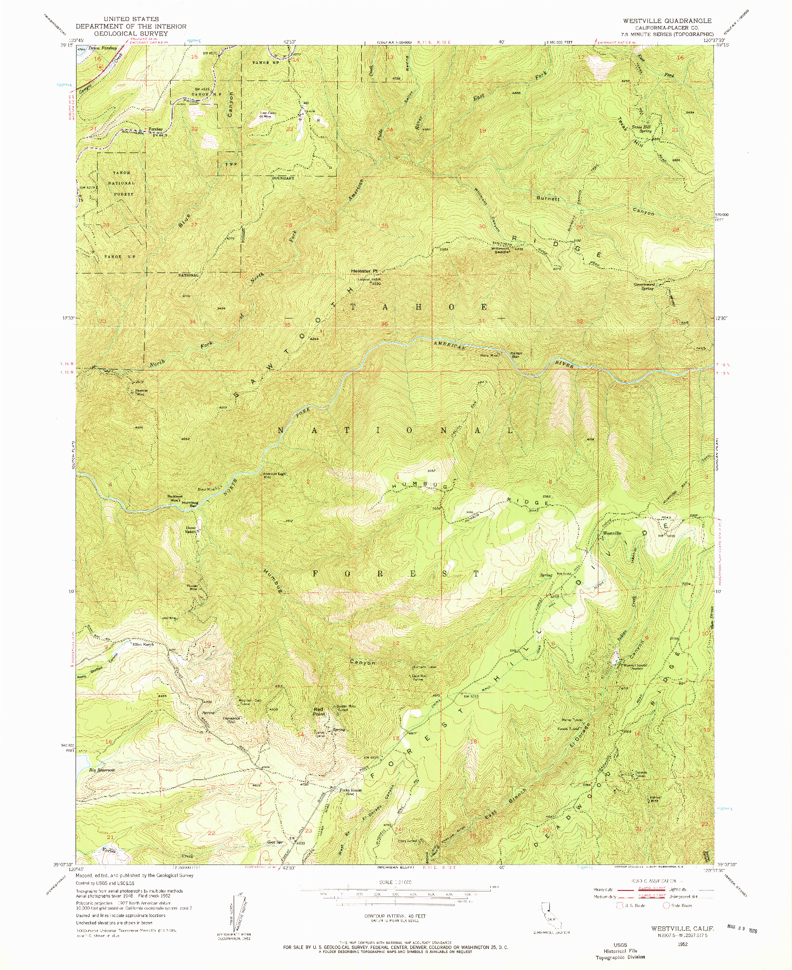 USGS 1:24000-SCALE QUADRANGLE FOR WESTVILLE, CA 1952
