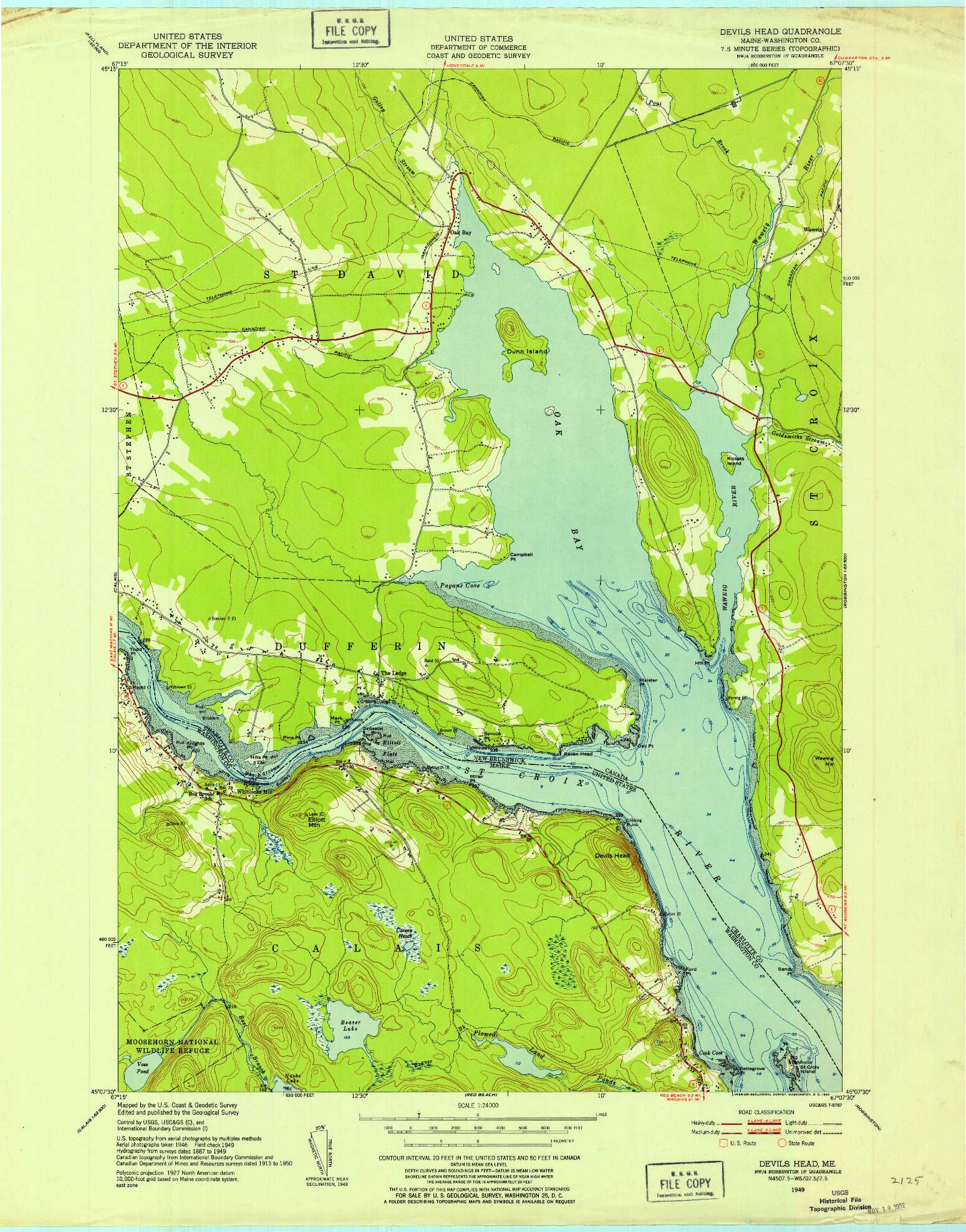 USGS 1:24000-SCALE QUADRANGLE FOR DEVILS HEAD, ME 1949