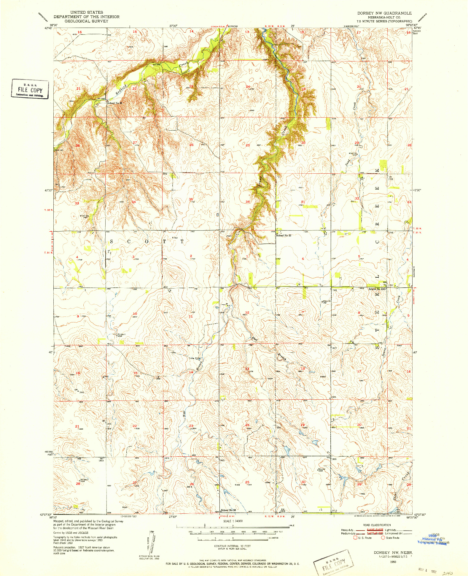 USGS 1:24000-SCALE QUADRANGLE FOR DORSEY NW, NE 1950