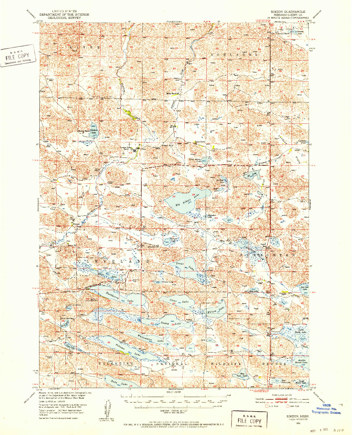 USGS 1:62500-SCALE QUADRANGLE FOR SIMEON, NE 1950