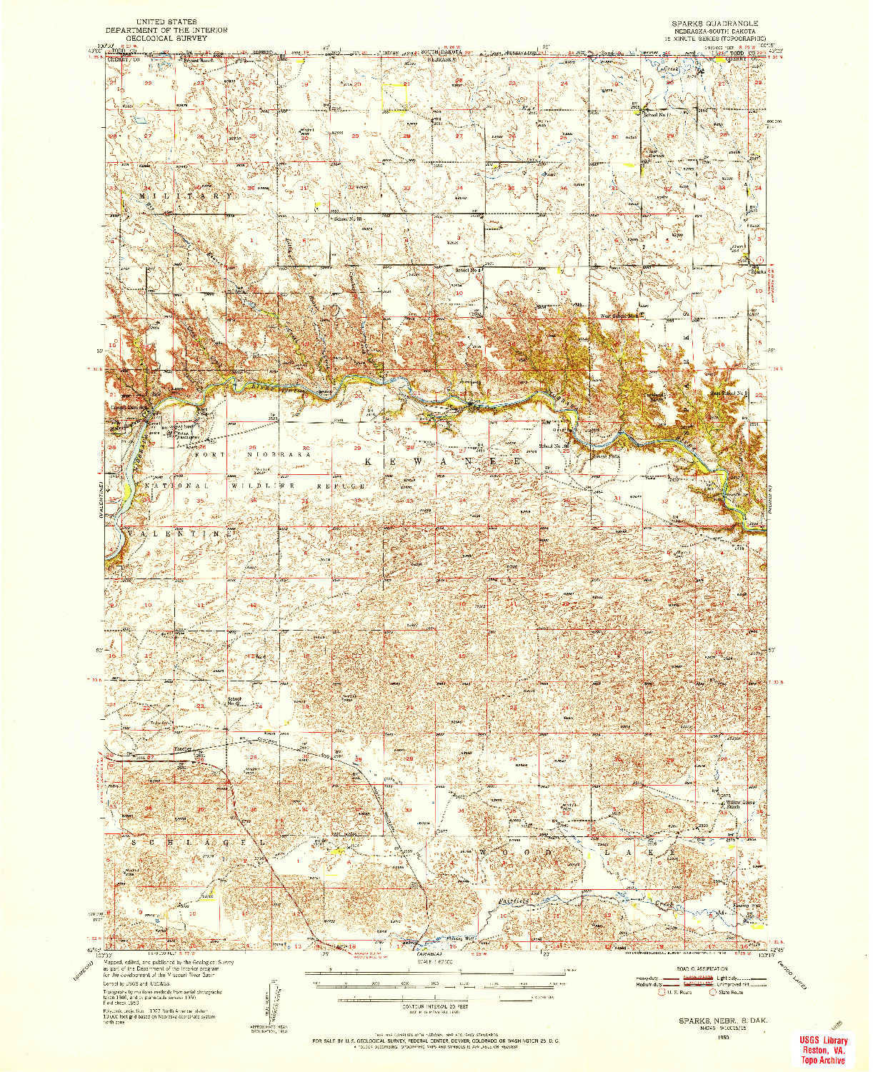 USGS 1:62500-SCALE QUADRANGLE FOR SPARKS, NE 1950