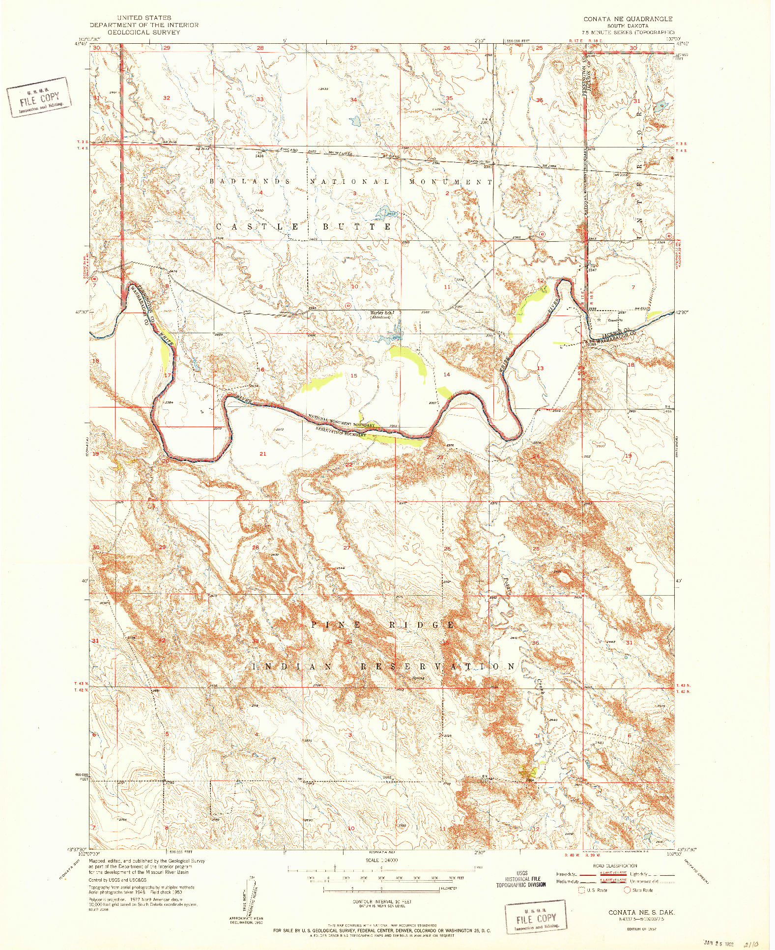 USGS 1:24000-SCALE QUADRANGLE FOR CONATA NE, SD 1952