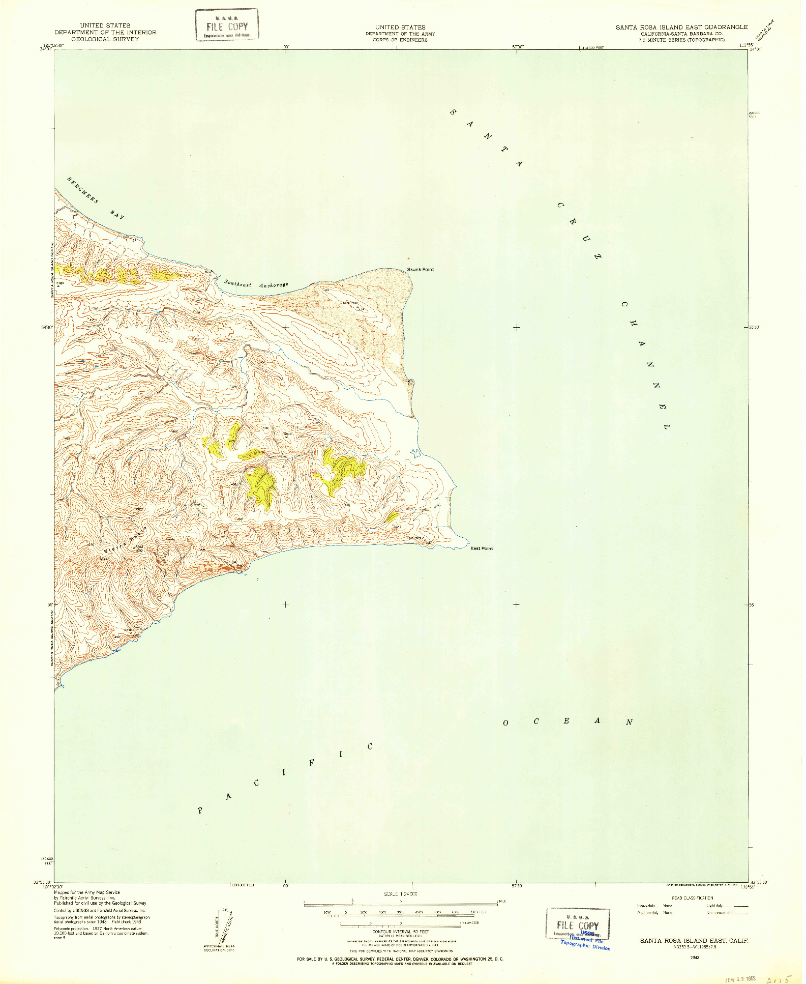 USGS 1:24000-SCALE QUADRANGLE FOR SANTA ROSA ISLAND EAST, CA 1943