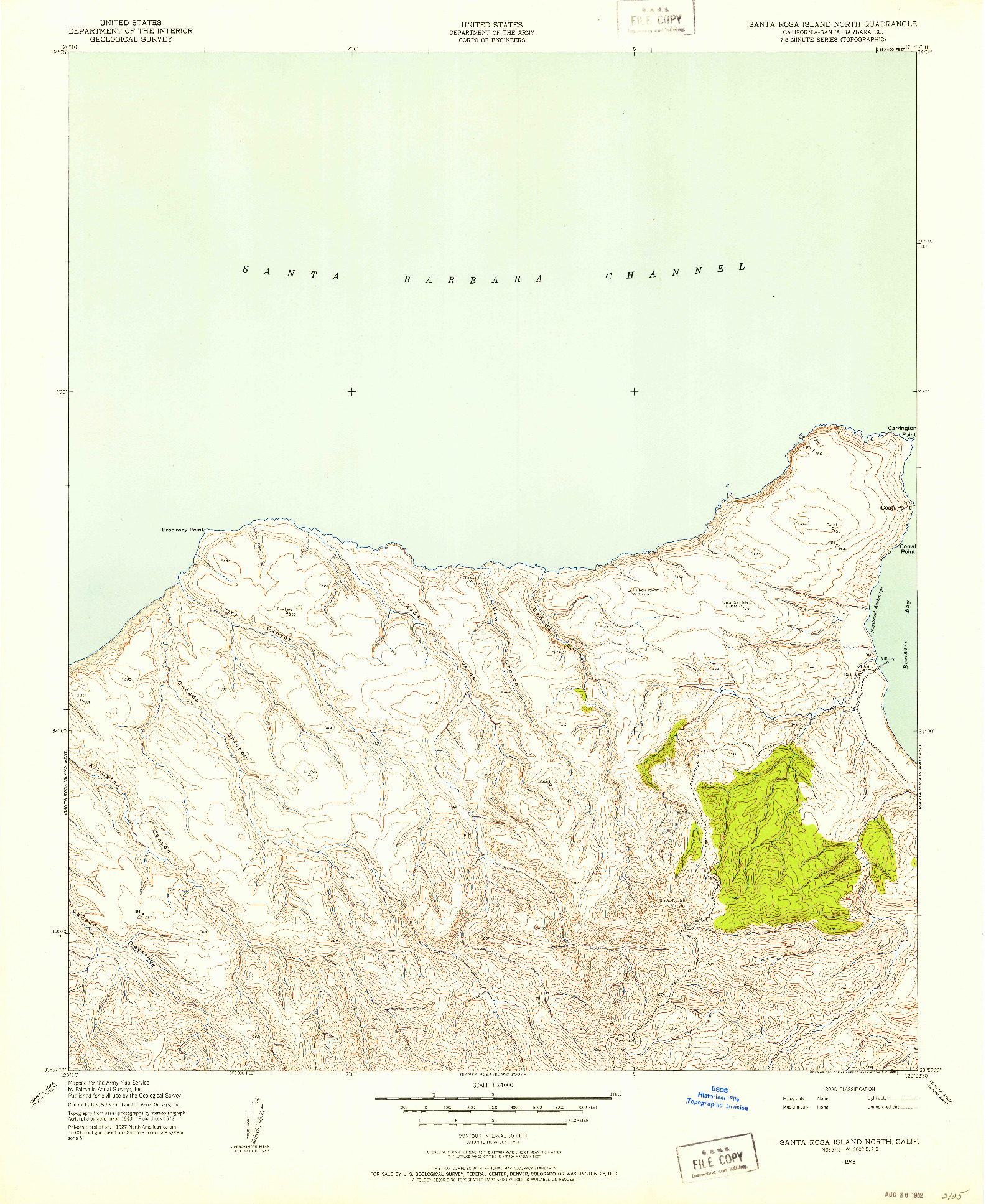 USGS 1:24000-SCALE QUADRANGLE FOR SANTA ROSA ISLAND NORTH, CA 1943