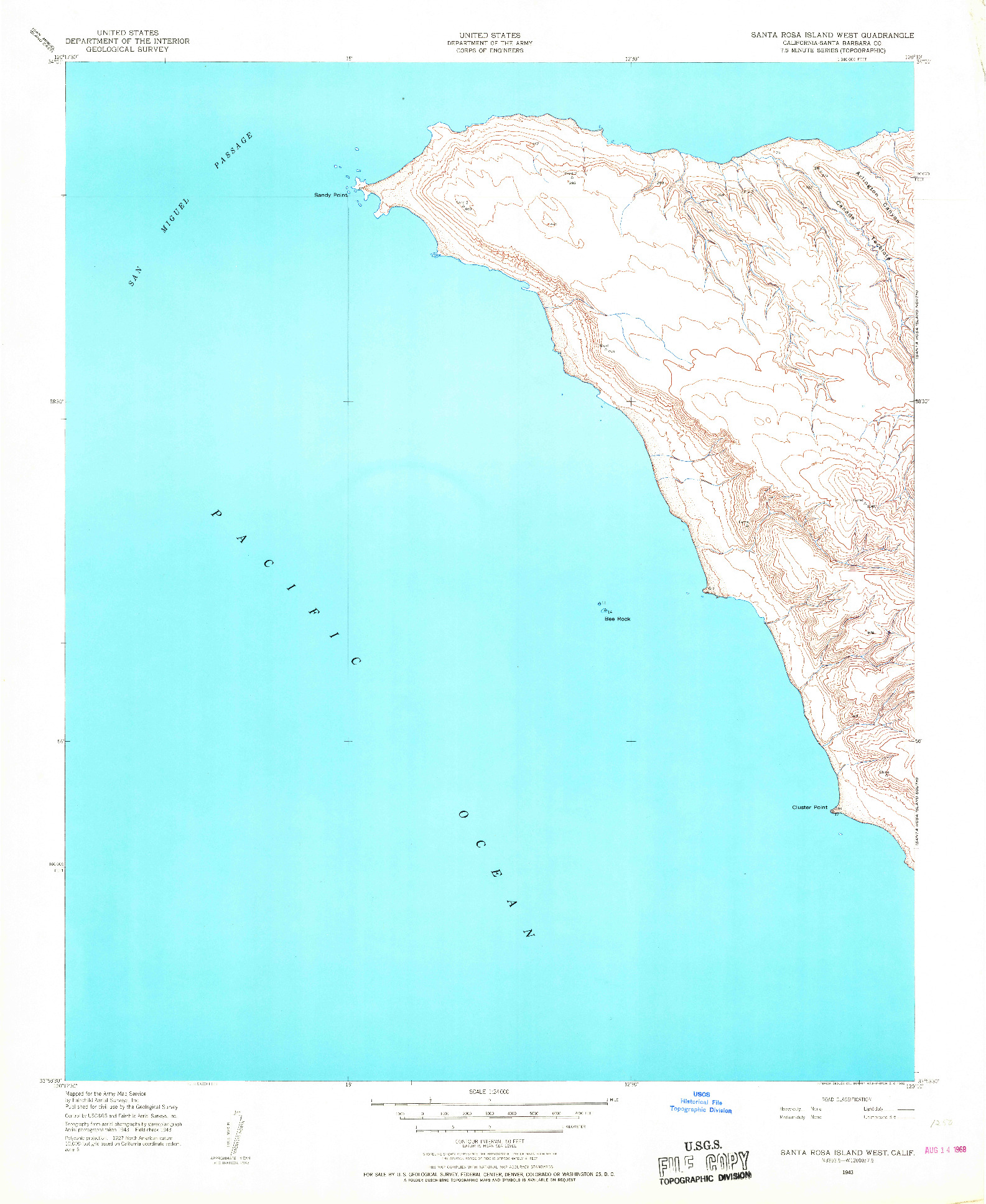 USGS 1:24000-SCALE QUADRANGLE FOR SANTA ROSA ISLAND WEST, CA 1943