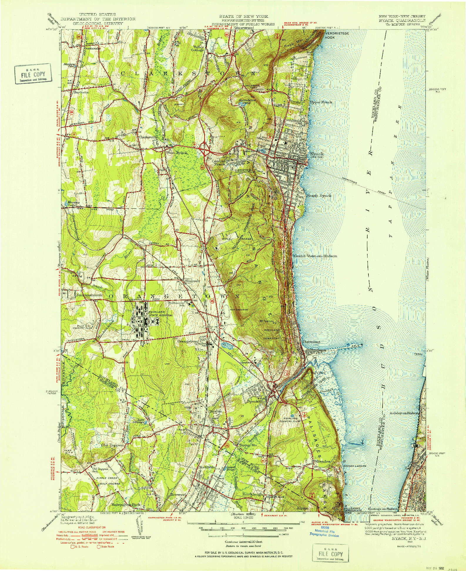 USGS 1:24000-SCALE QUADRANGLE FOR NYACK, NY 1940