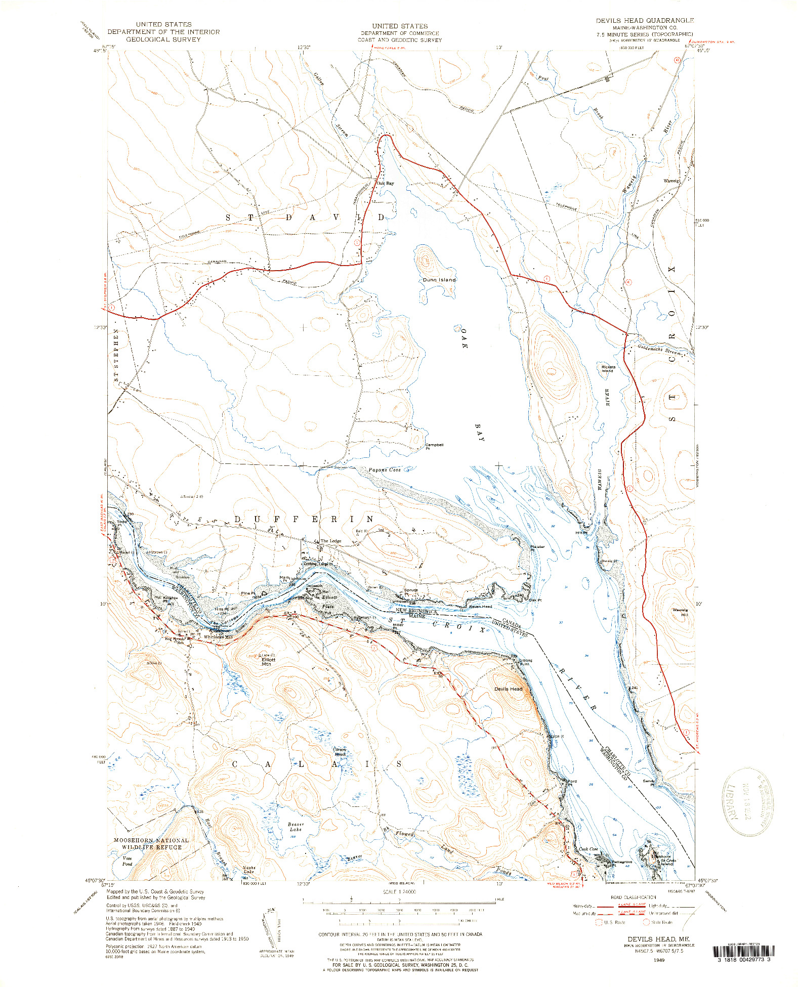 USGS 1:24000-SCALE QUADRANGLE FOR DEVILS HEAD, ME 1949