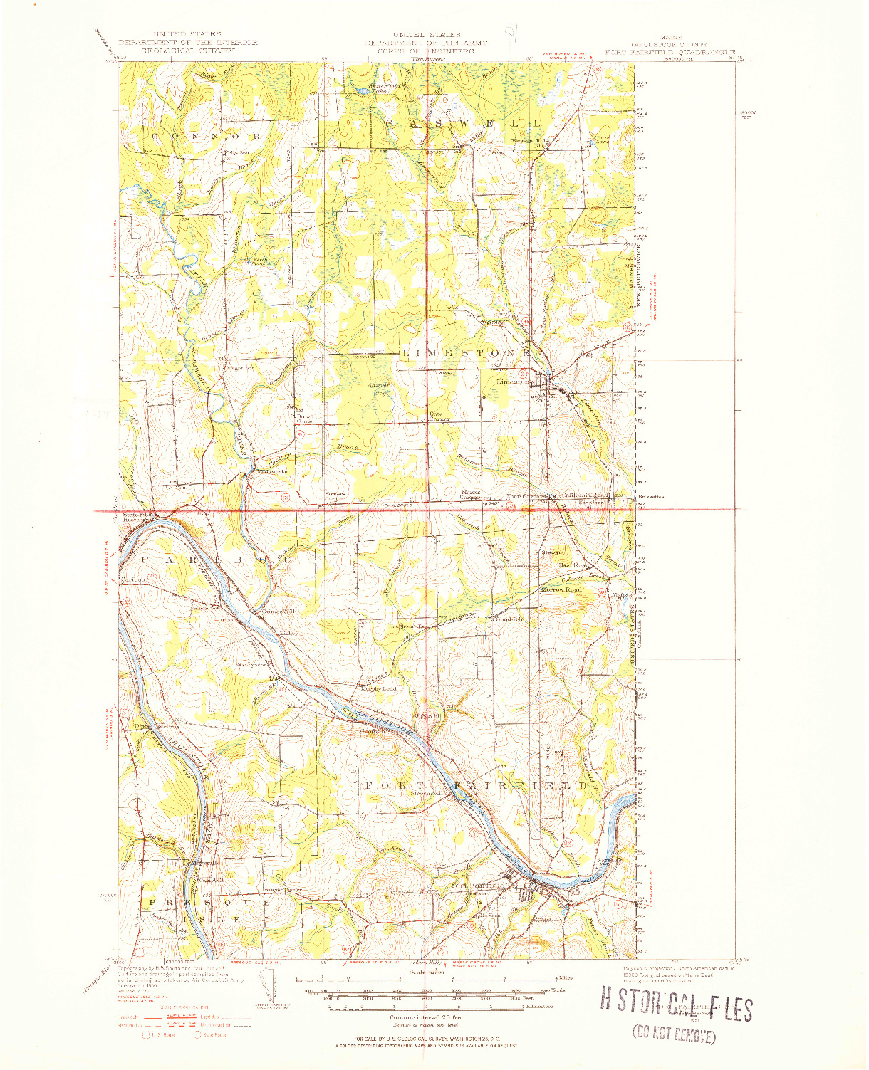 USGS 1:62500-SCALE QUADRANGLE FOR FORT FAIRFIELD, ME 1951