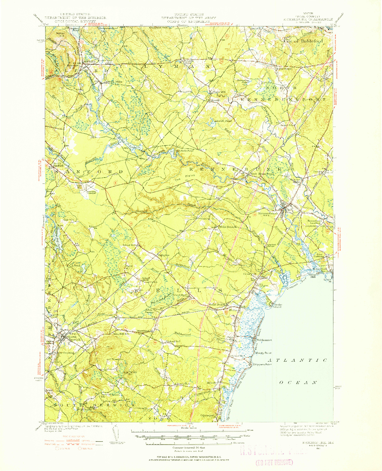 USGS 1:62500-SCALE QUADRANGLE FOR KENNEBUNK, ME 1941