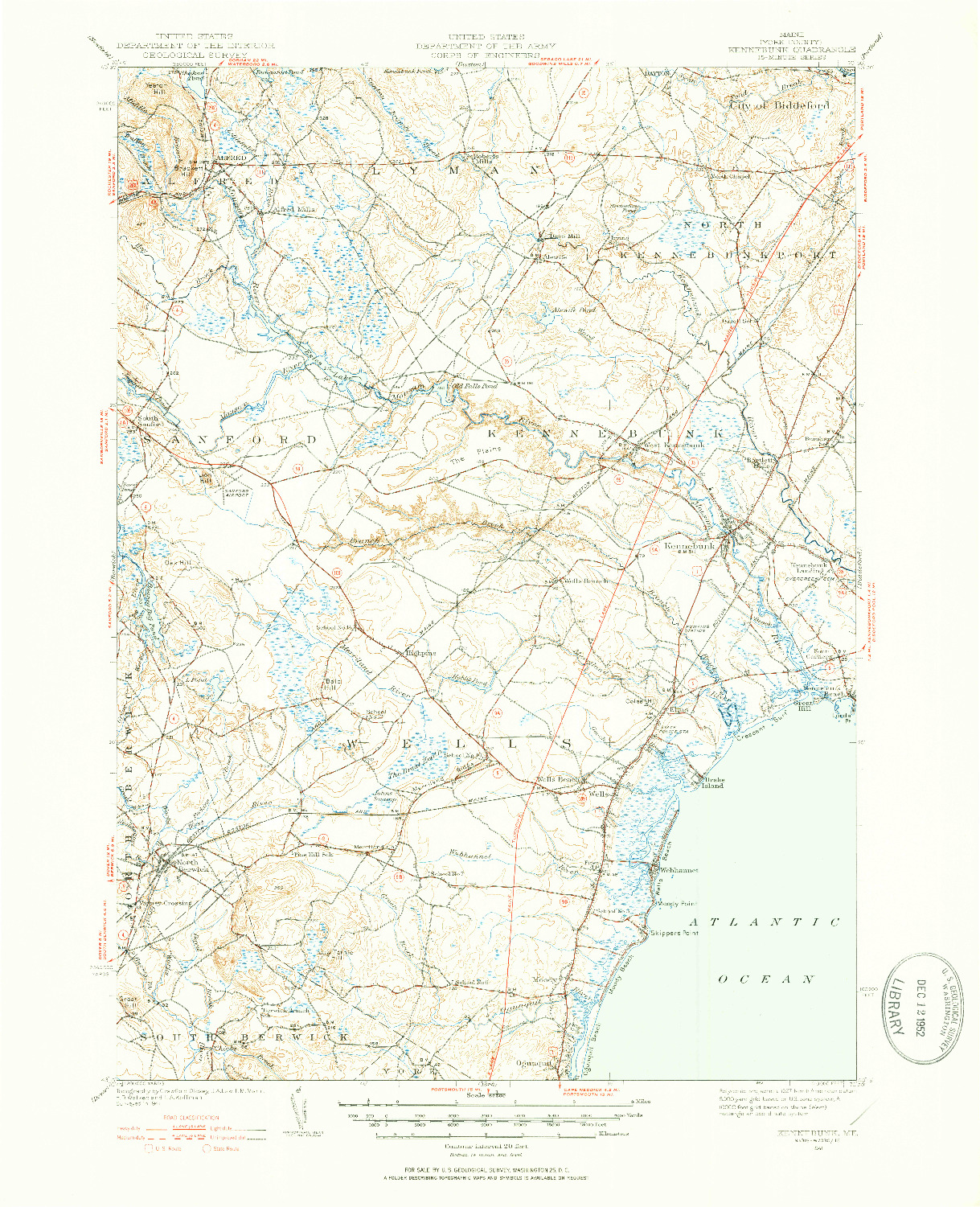 USGS 1:62500-SCALE QUADRANGLE FOR KENNEBUNK, ME 1941