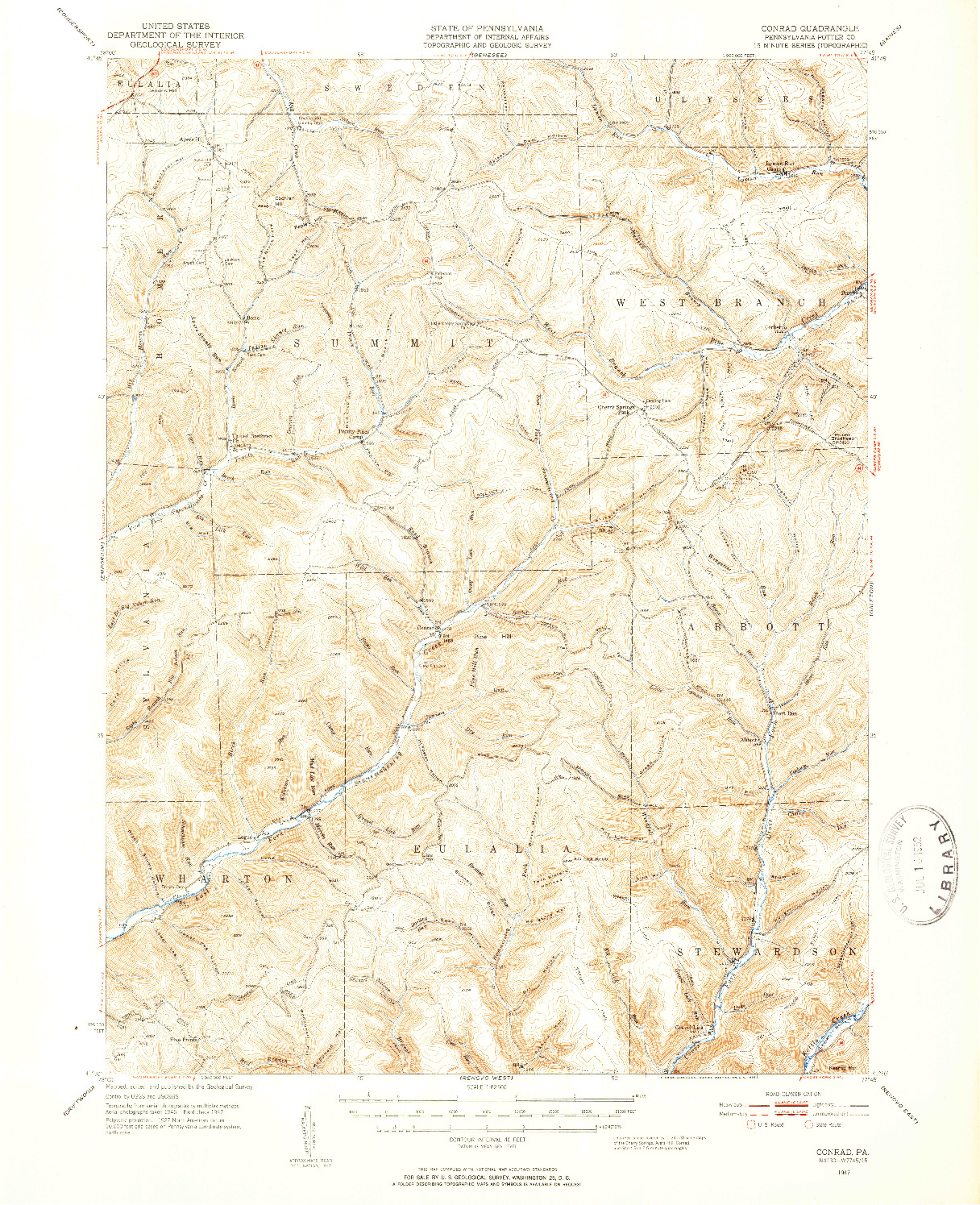 USGS 1:62500-SCALE QUADRANGLE FOR CONRAD, PA 1947