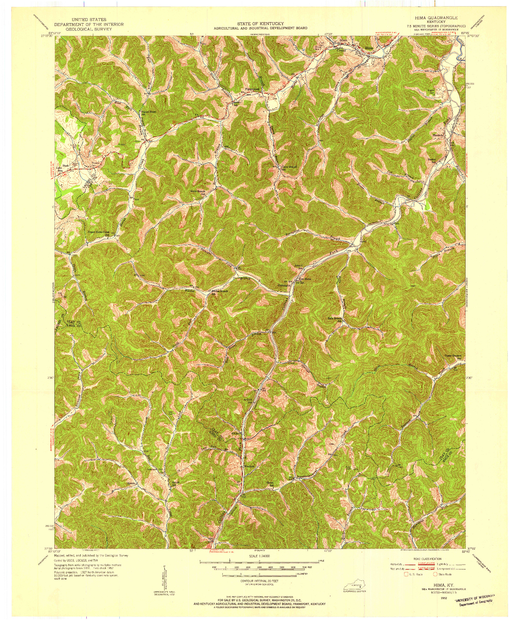 USGS 1:24000-SCALE QUADRANGLE FOR HIMA, KY 1952