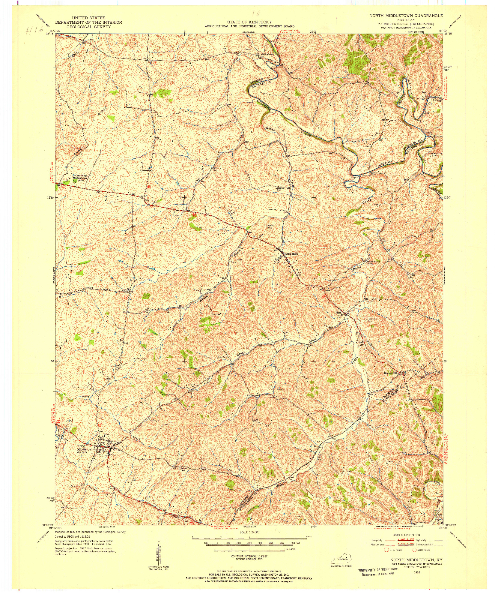 USGS 1:24000-SCALE QUADRANGLE FOR NORTH MIDDLETOWN, KY 1952