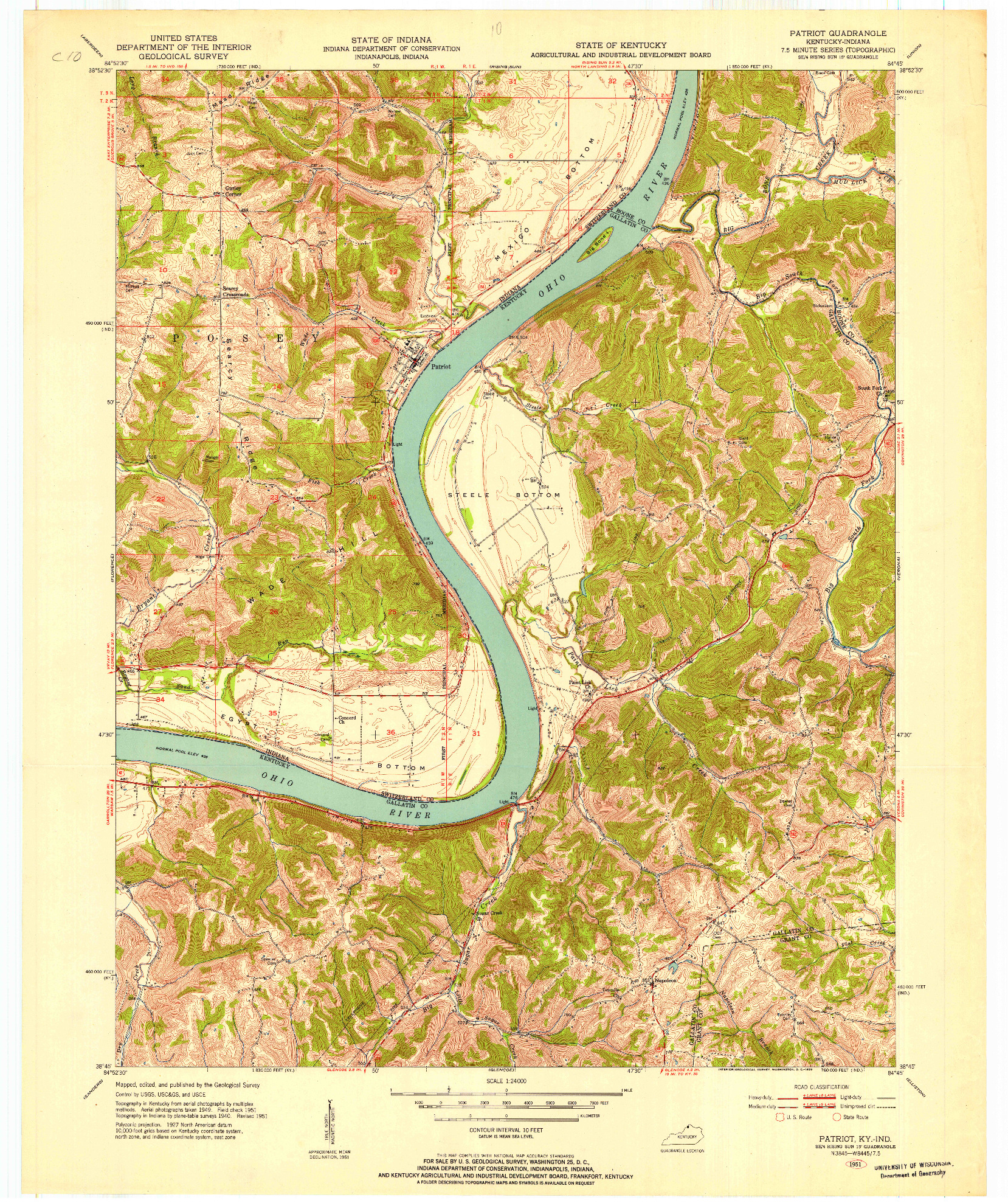 USGS 1:24000-SCALE QUADRANGLE FOR PATRIOT, KY 1951