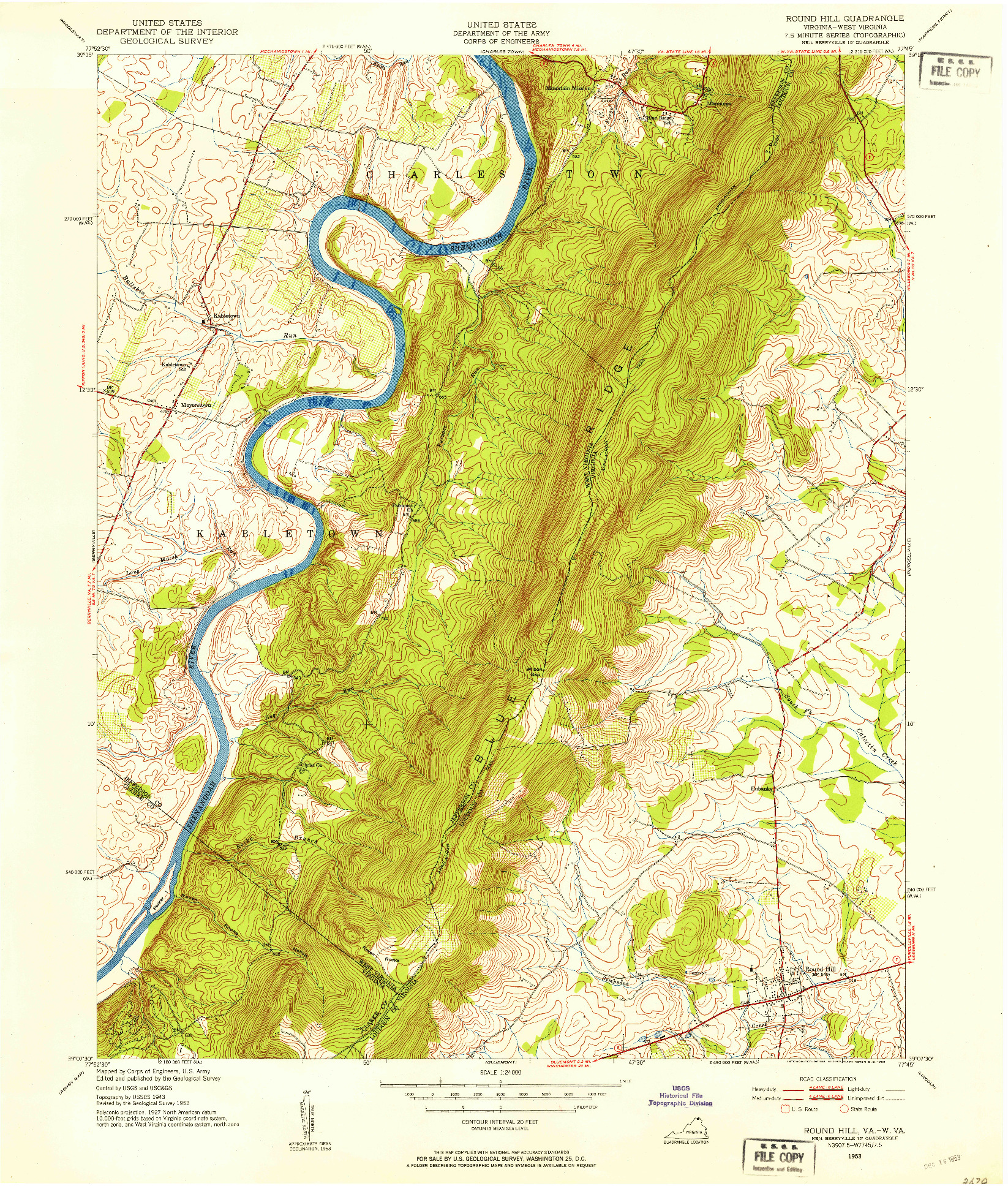USGS 1:24000-SCALE QUADRANGLE FOR ROSE HILL, VA 1953
