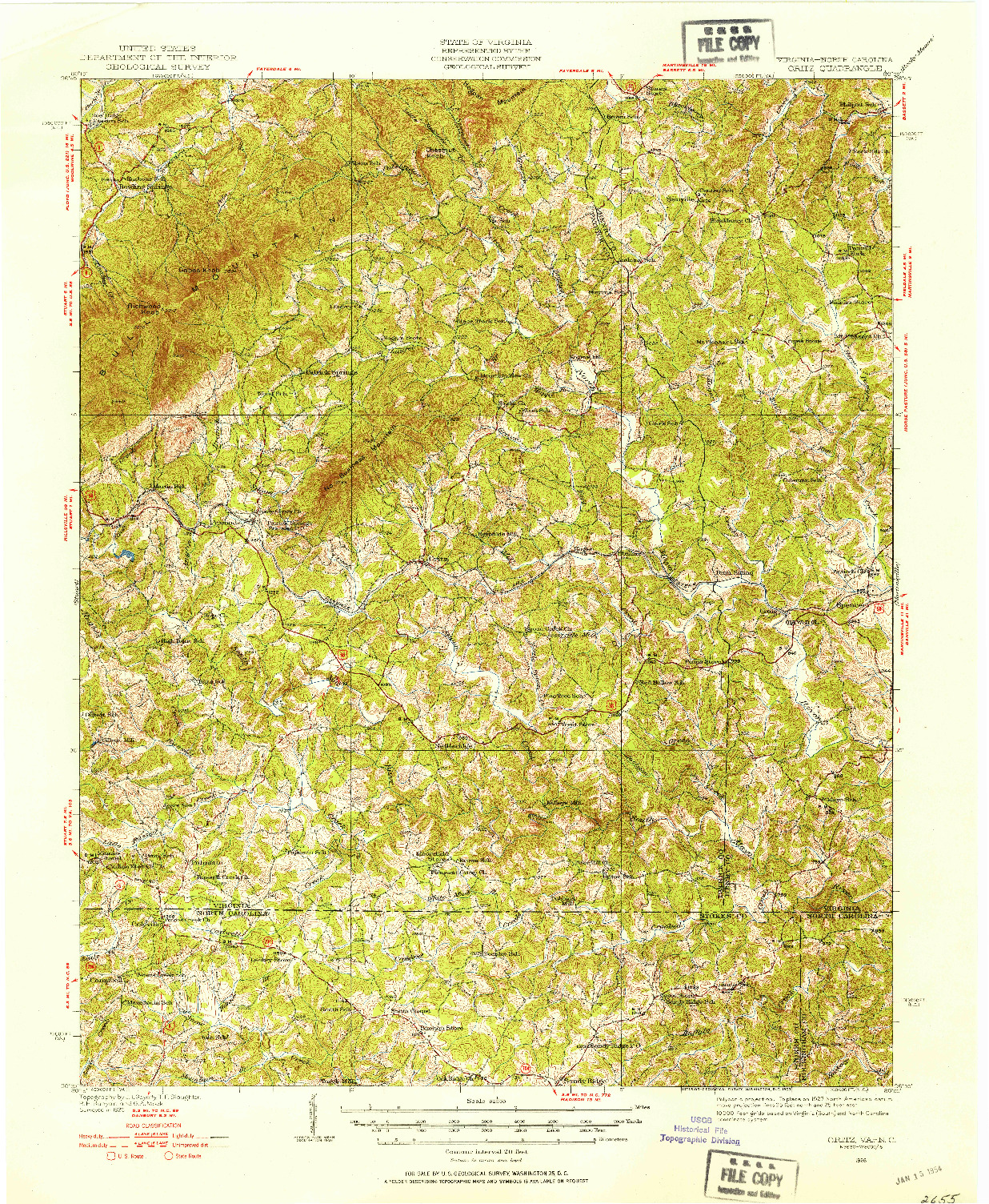USGS 1:62500-SCALE QUADRANGLE FOR CRITZ, VA 1926