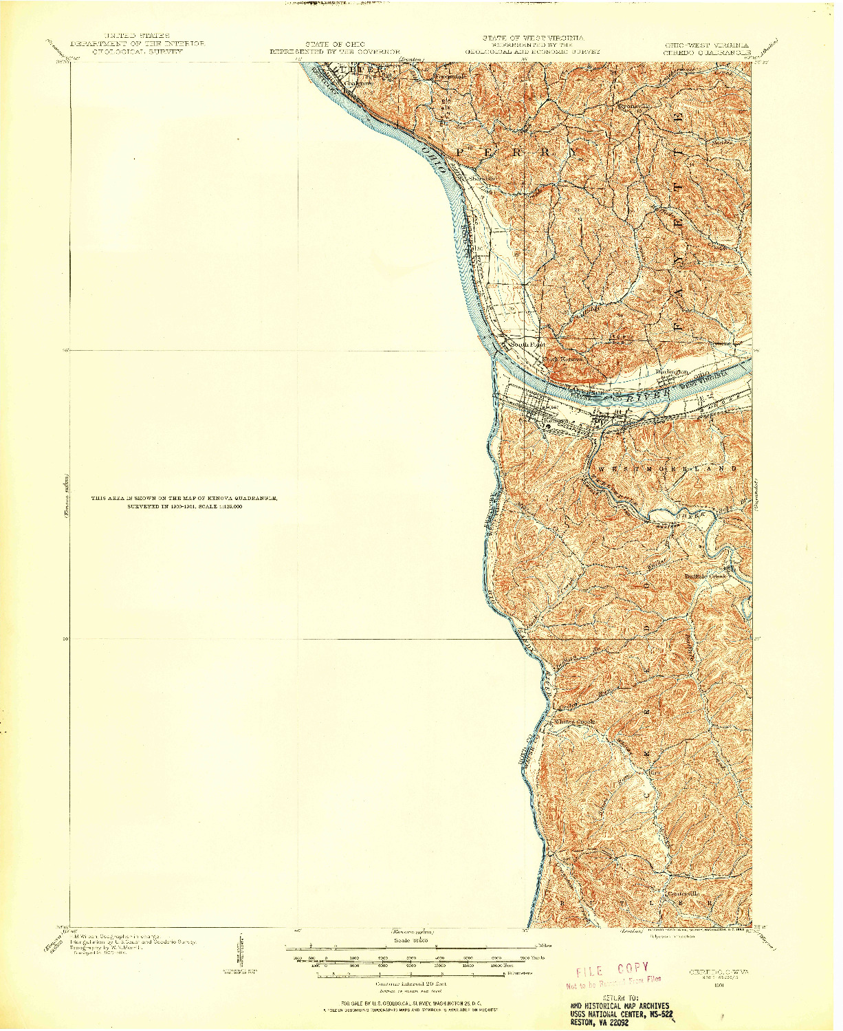 USGS 1:62500-SCALE QUADRANGLE FOR CEREDO, OH 1901