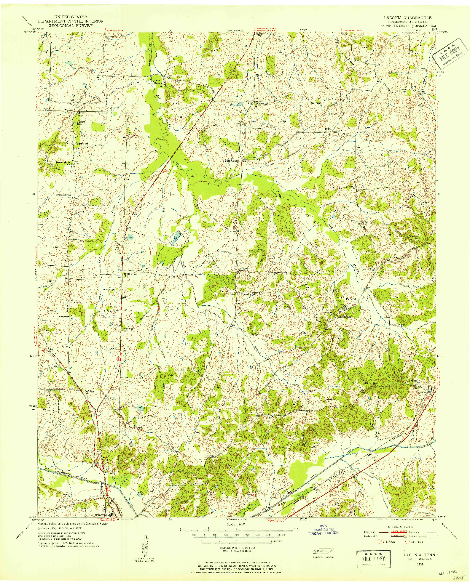 USGS 1:24000-SCALE QUADRANGLE FOR LACONIA, TN 1952