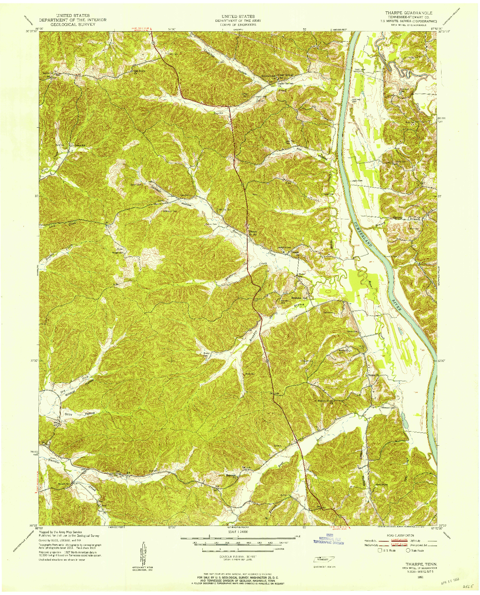 USGS 1:24000-SCALE QUADRANGLE FOR THARPE, TN 1951