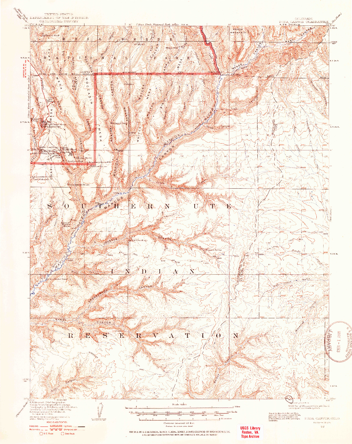 USGS 1:62500-SCALE QUADRANGLE FOR SODA CANYON, CO 1912