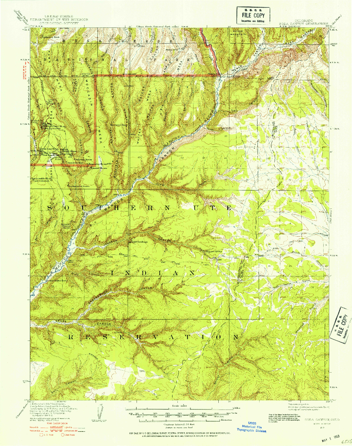 USGS 1:62500-SCALE QUADRANGLE FOR SODA CANYON, CO 1912