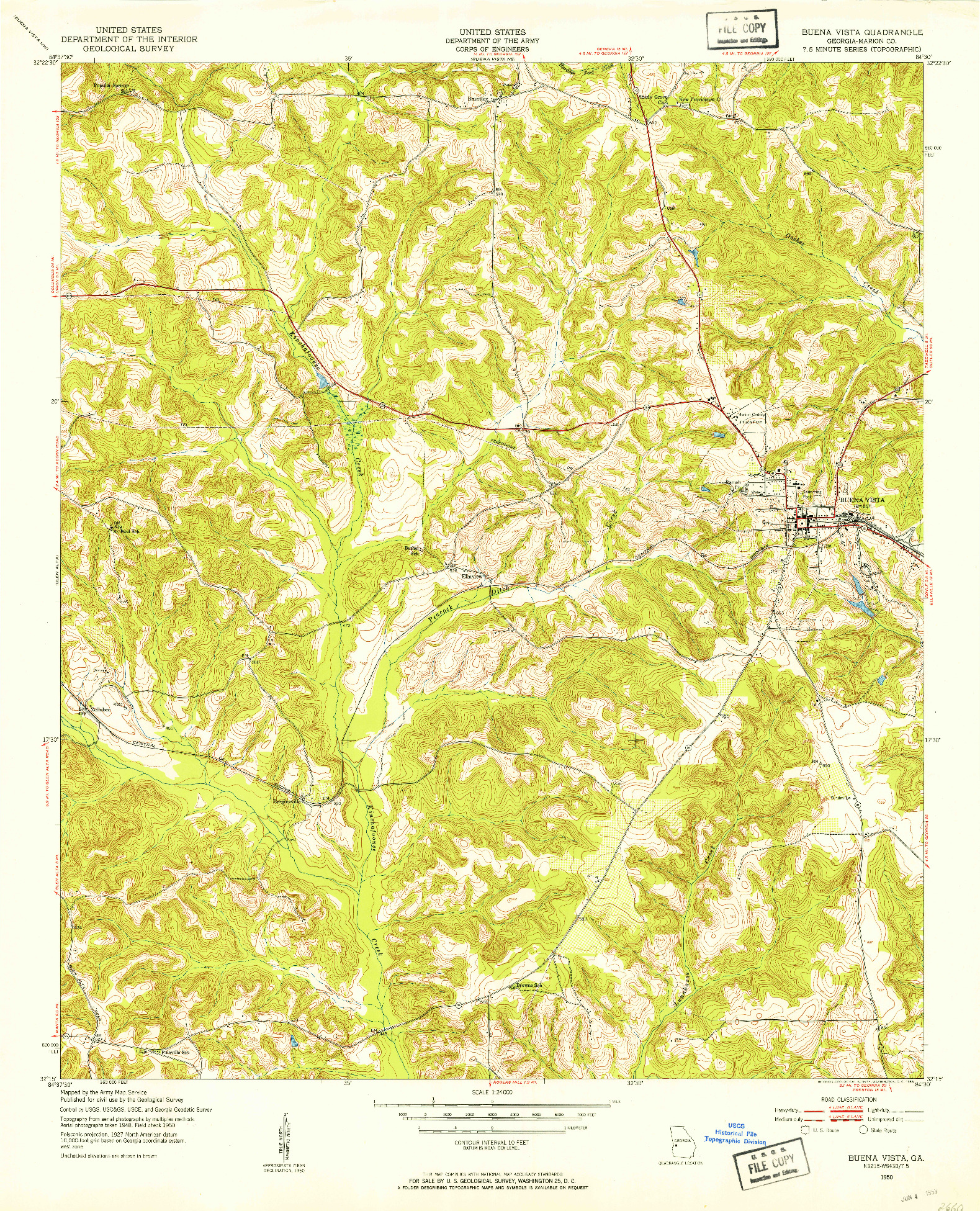 USGS 1:24000-SCALE QUADRANGLE FOR BUENA VISTA, GA 1950