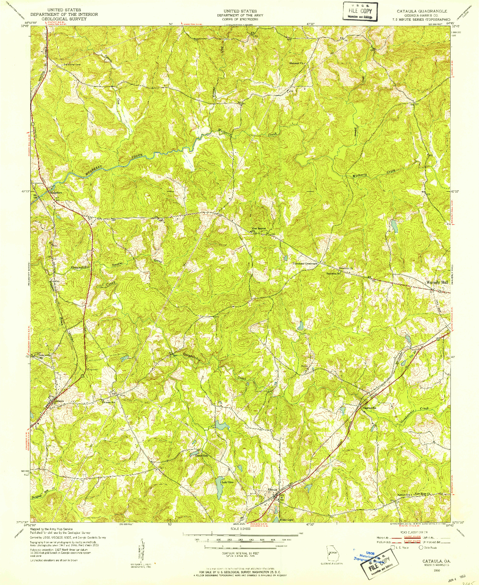 USGS 1:24000-SCALE QUADRANGLE FOR CATAULA, GA 1950