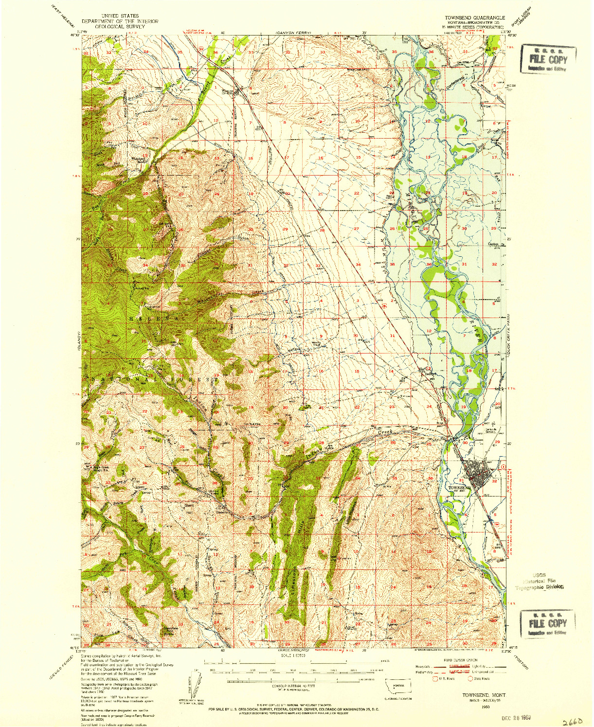 USGS 1:62500-SCALE QUADRANGLE FOR TOWNSEND, MT 1950