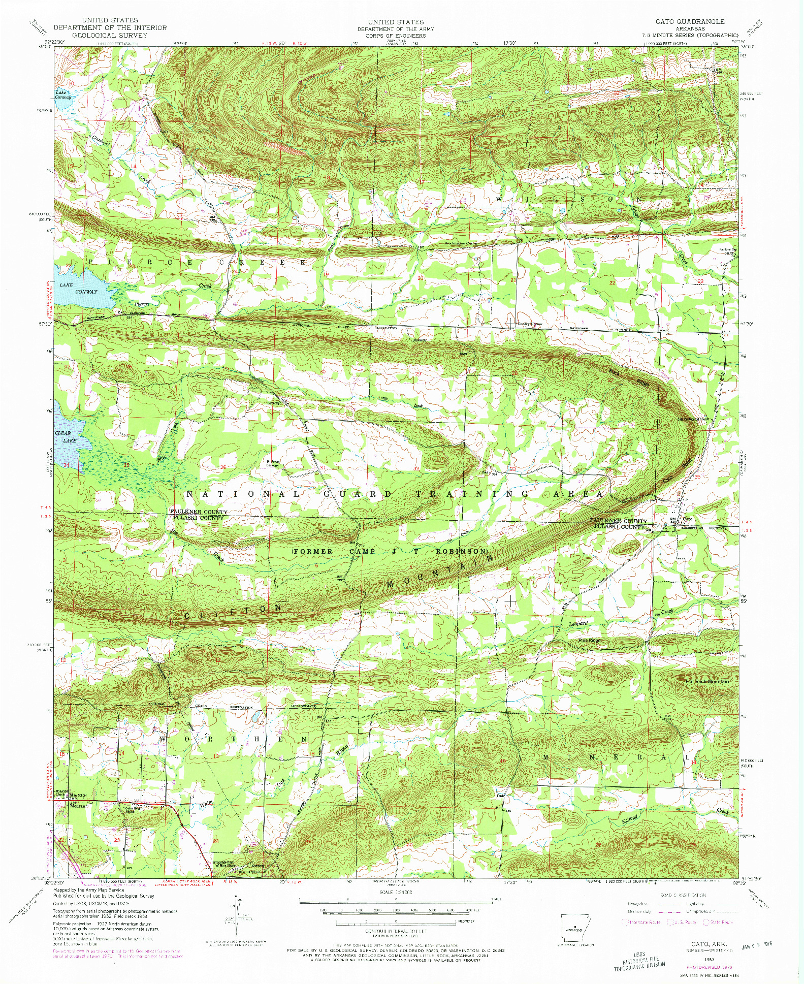 USGS 1:24000-SCALE QUADRANGLE FOR CATO, AR 1953