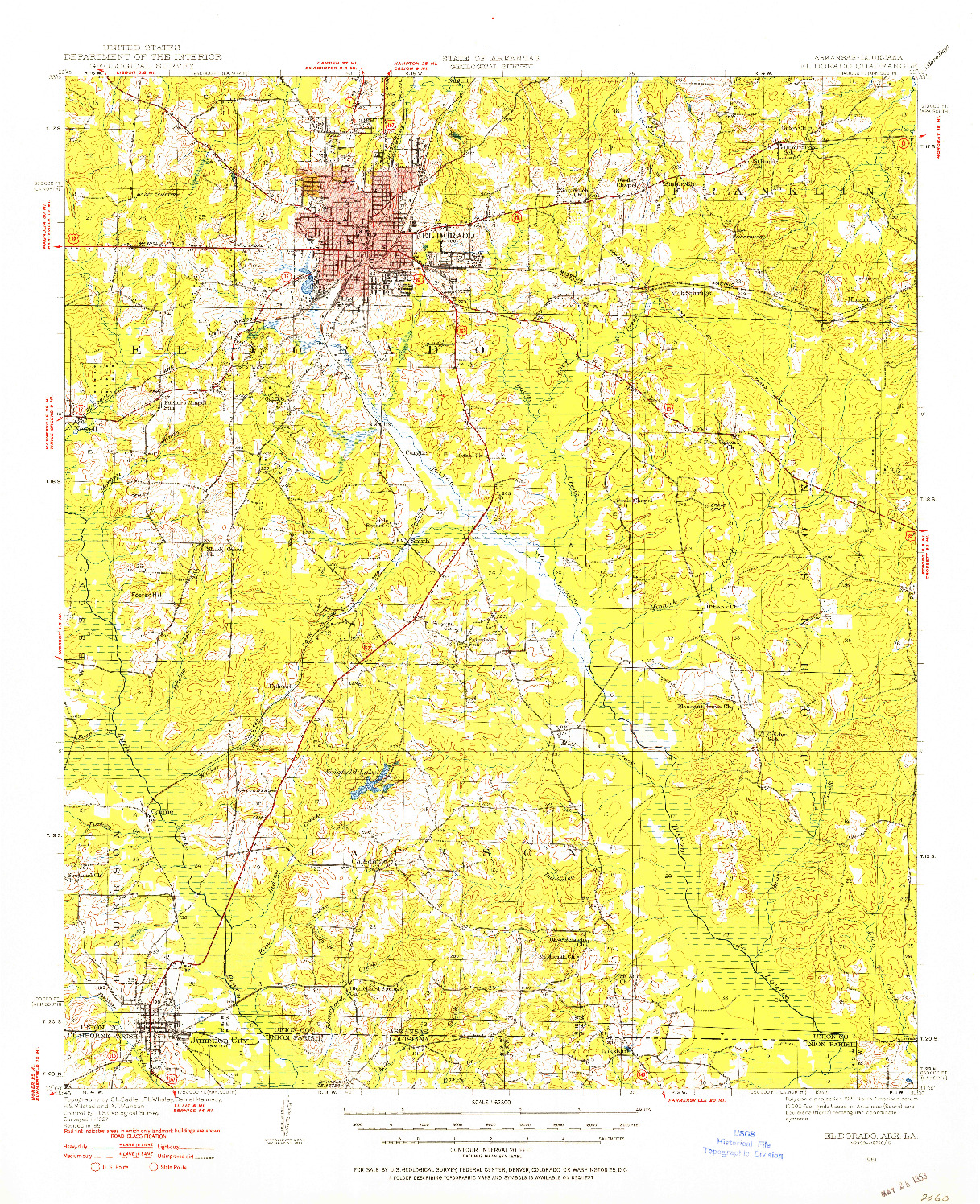 USGS 1:62500-SCALE QUADRANGLE FOR EL DORADO, AR 1951