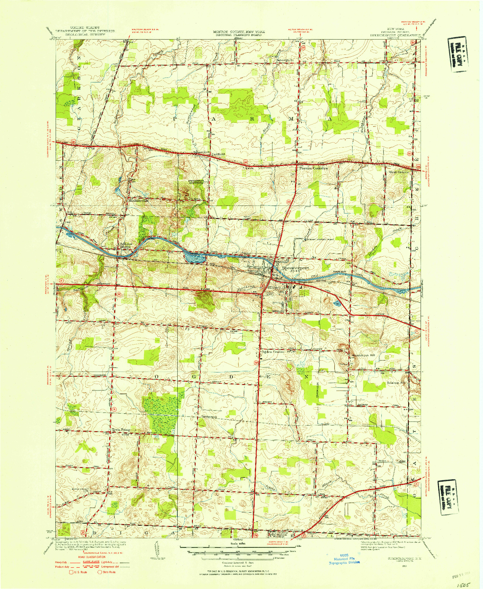 USGS 1:24000-SCALE QUADRANGLE FOR SPENCERPORT, NY 1952