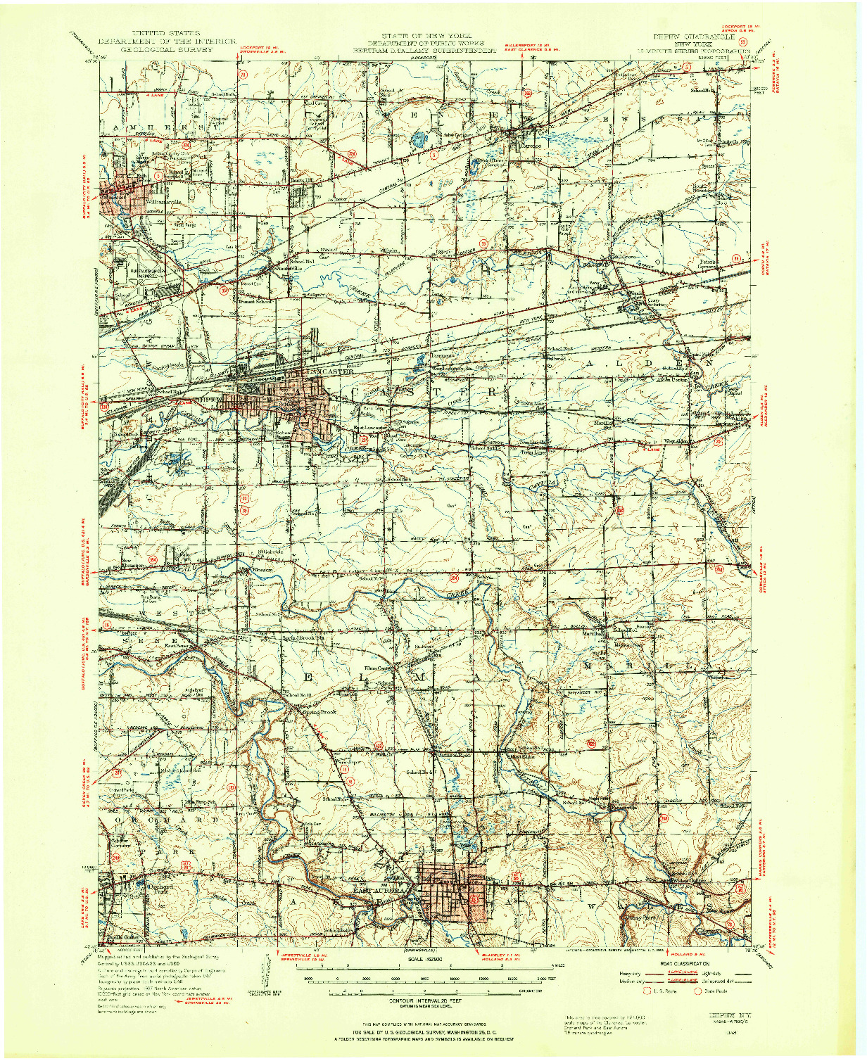 USGS 1:62500-SCALE QUADRANGLE FOR DEPEW, NY 1948