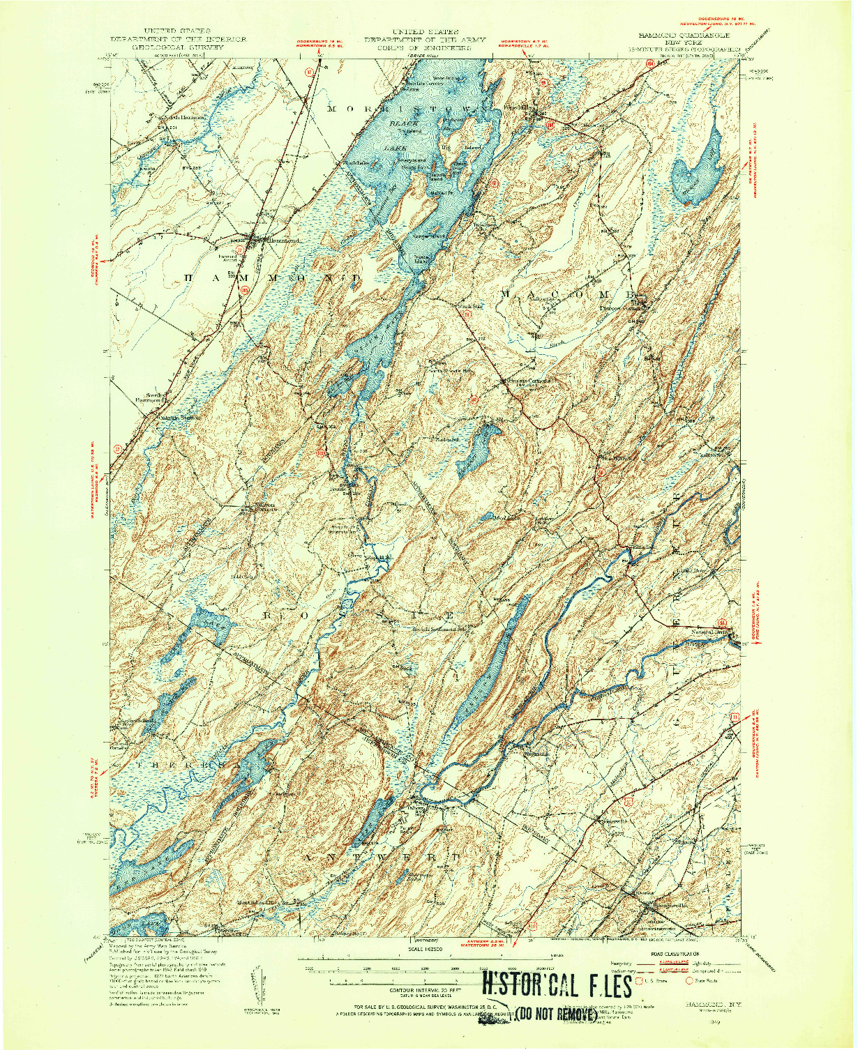 USGS 1:62500-SCALE QUADRANGLE FOR HAMMOND, NY 1949