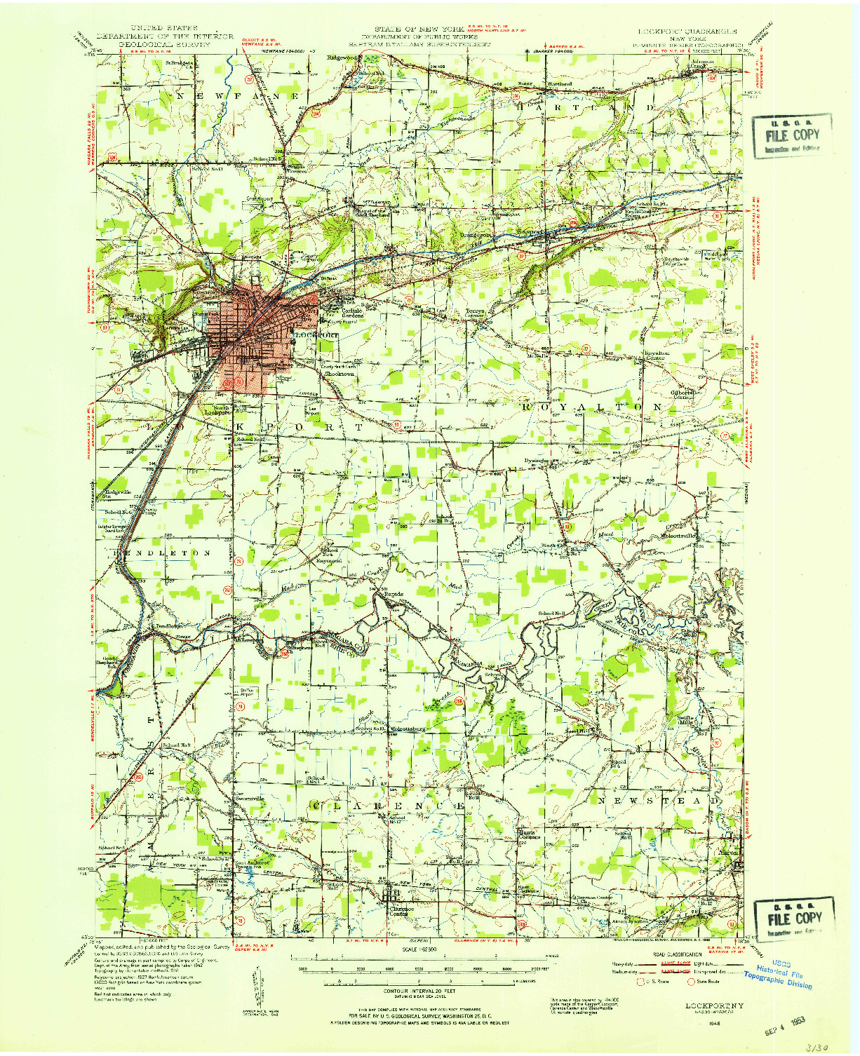 USGS 1:62500-SCALE QUADRANGLE FOR LOCKPORT, NY 1948