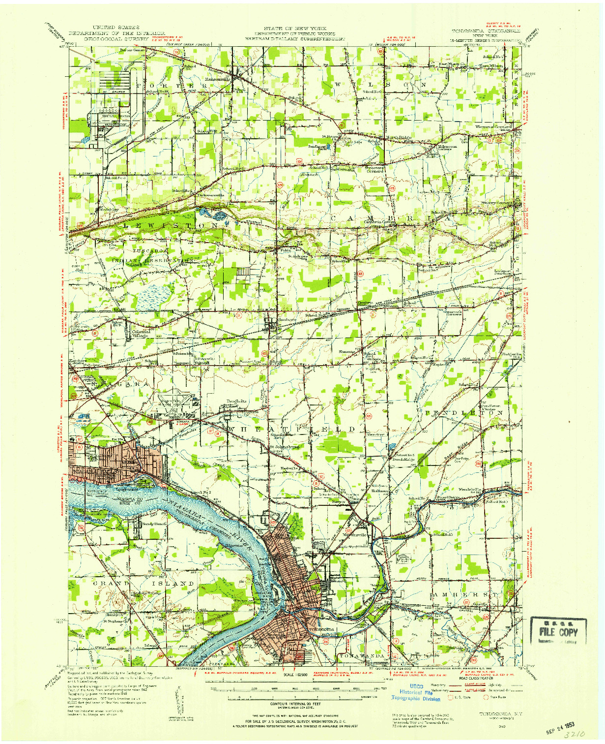 USGS 1:62500-SCALE QUADRANGLE FOR TONAWANDA, NY 1948
