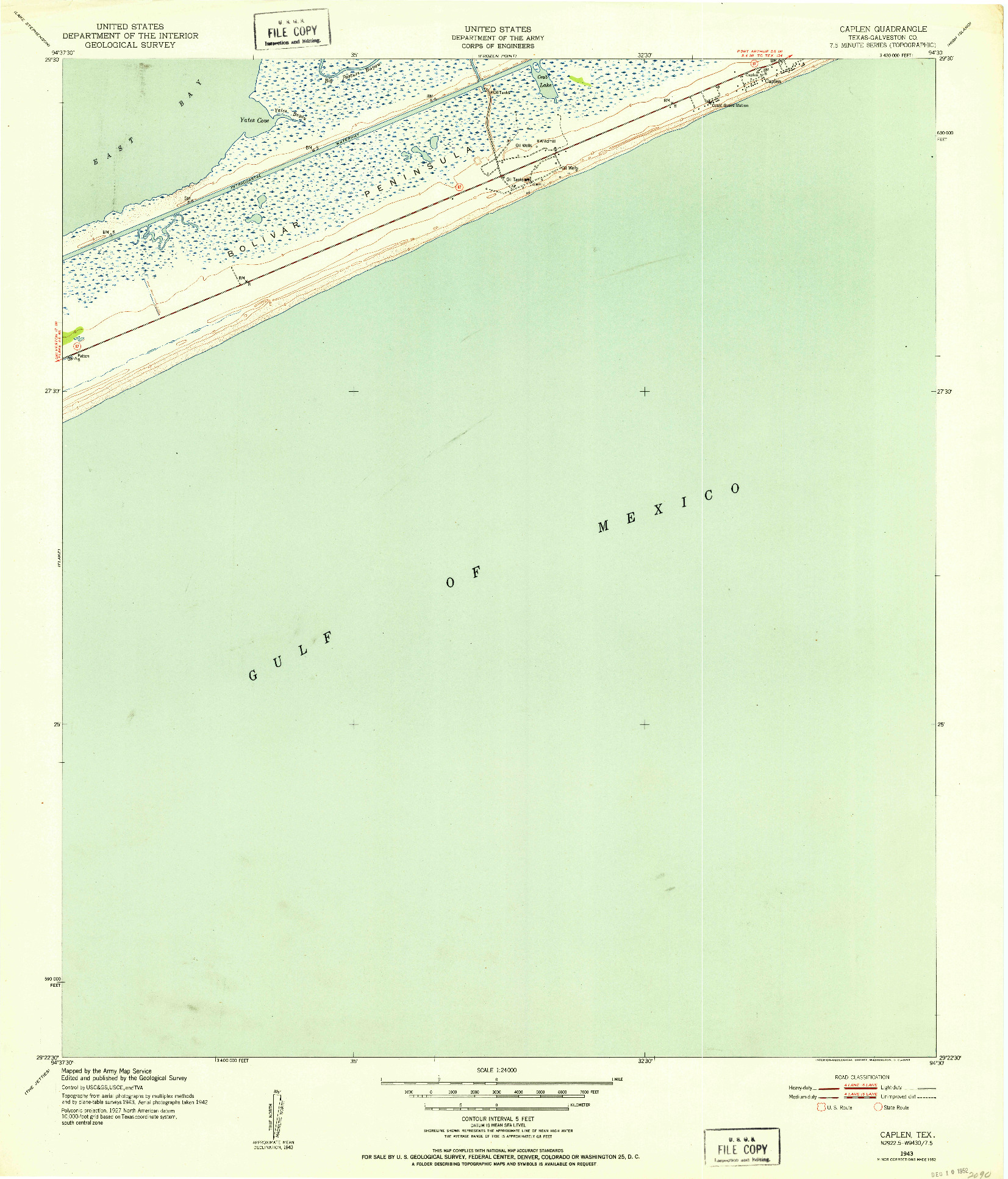 USGS 1:24000-SCALE QUADRANGLE FOR CAPLEN, TX 1943