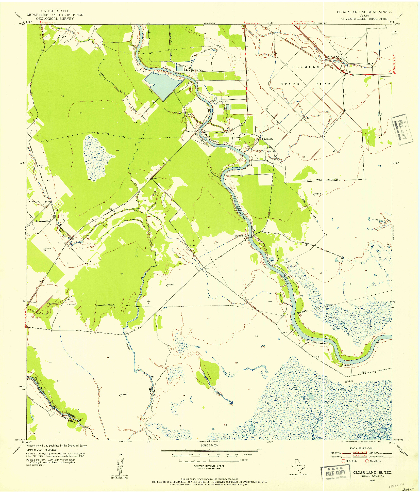 USGS 1:24000-SCALE QUADRANGLE FOR CEDAR LANE NE, TX 1952