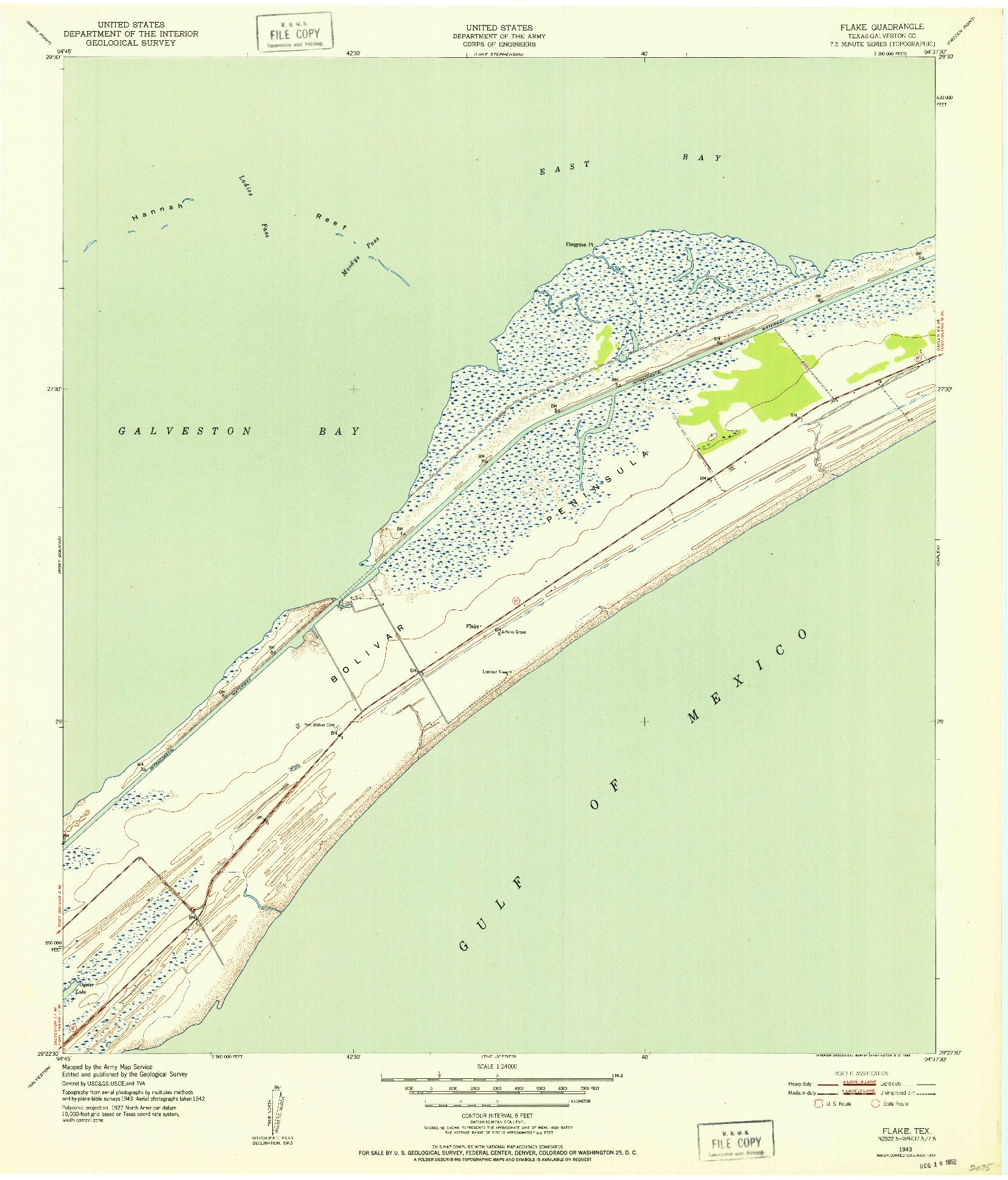 USGS 1:24000-SCALE QUADRANGLE FOR FLAKE, TX 1943