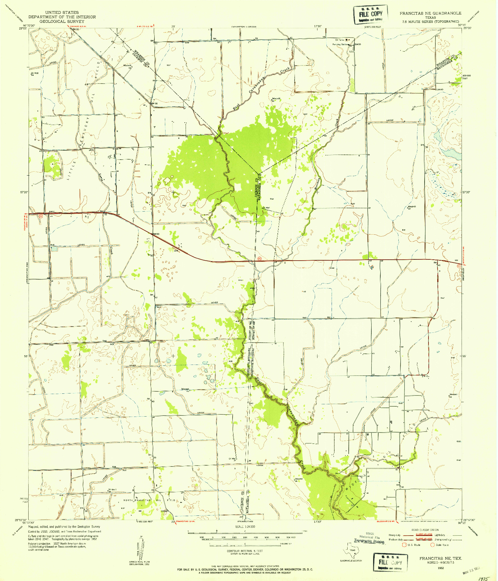 USGS 1:24000-SCALE QUADRANGLE FOR FRANCITAS NE, TX 1952