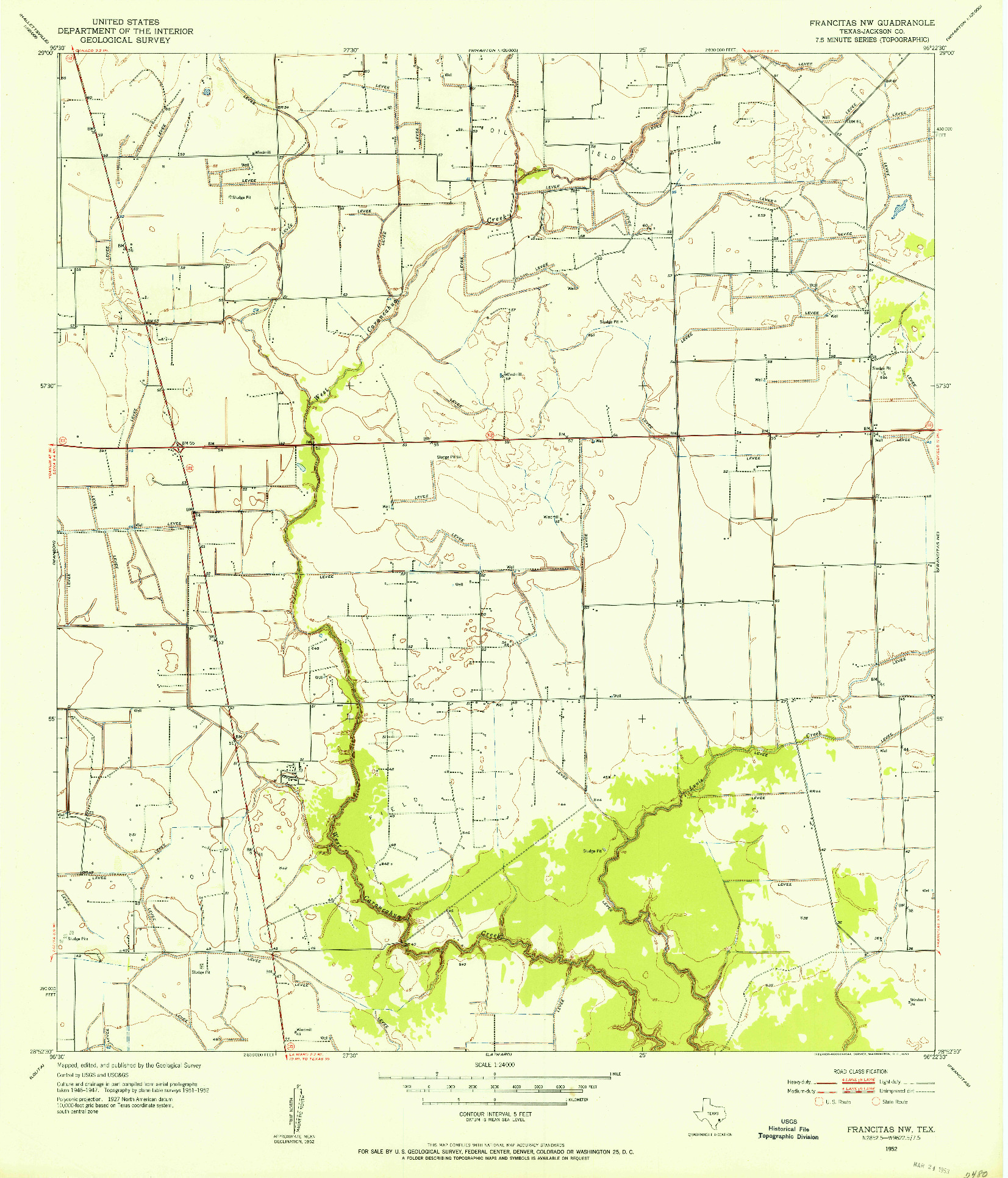 USGS 1:24000-SCALE QUADRANGLE FOR FRANCITAS NW, TX 1952