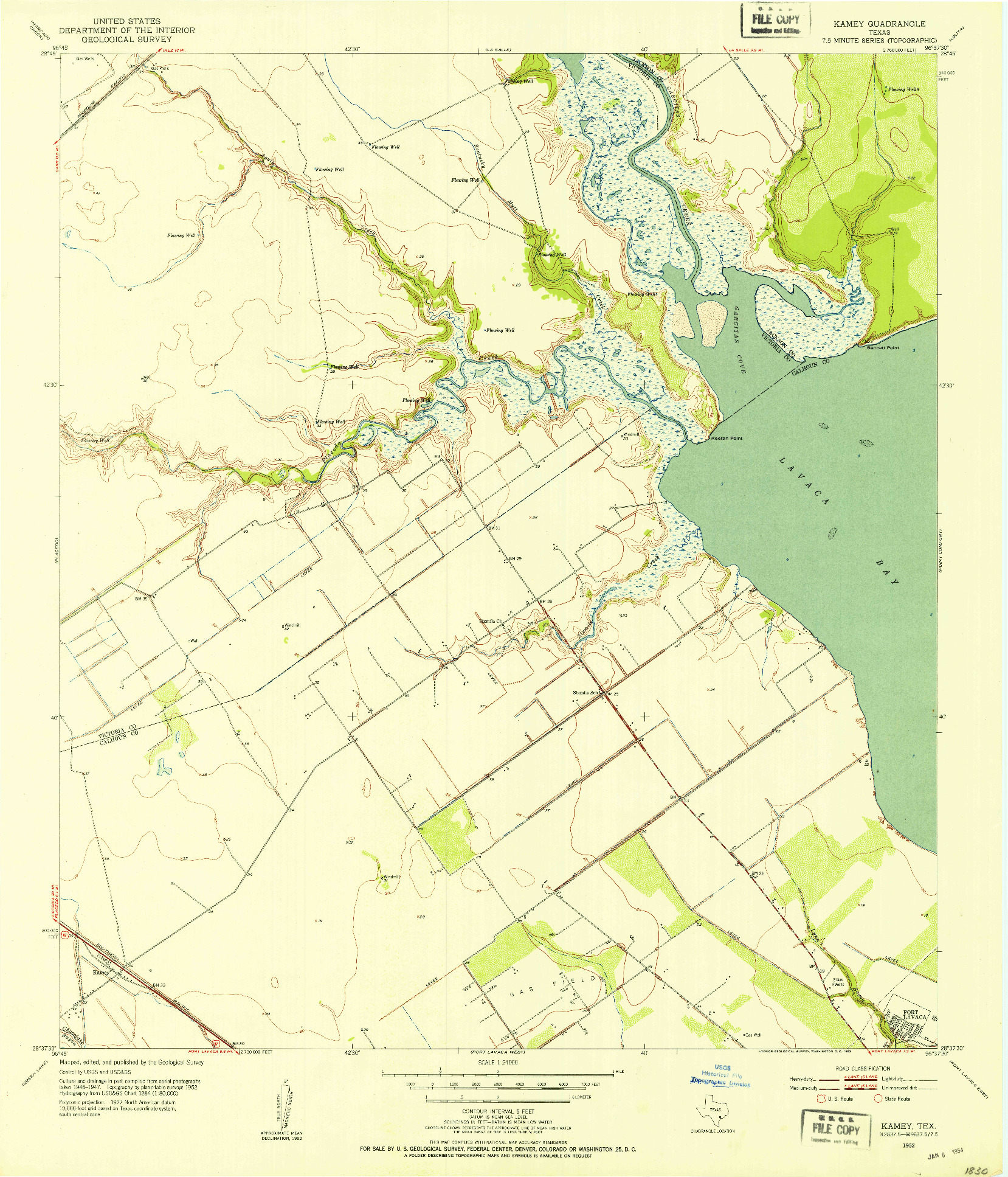 USGS 1:24000-SCALE QUADRANGLE FOR KAMEY, TX 1952