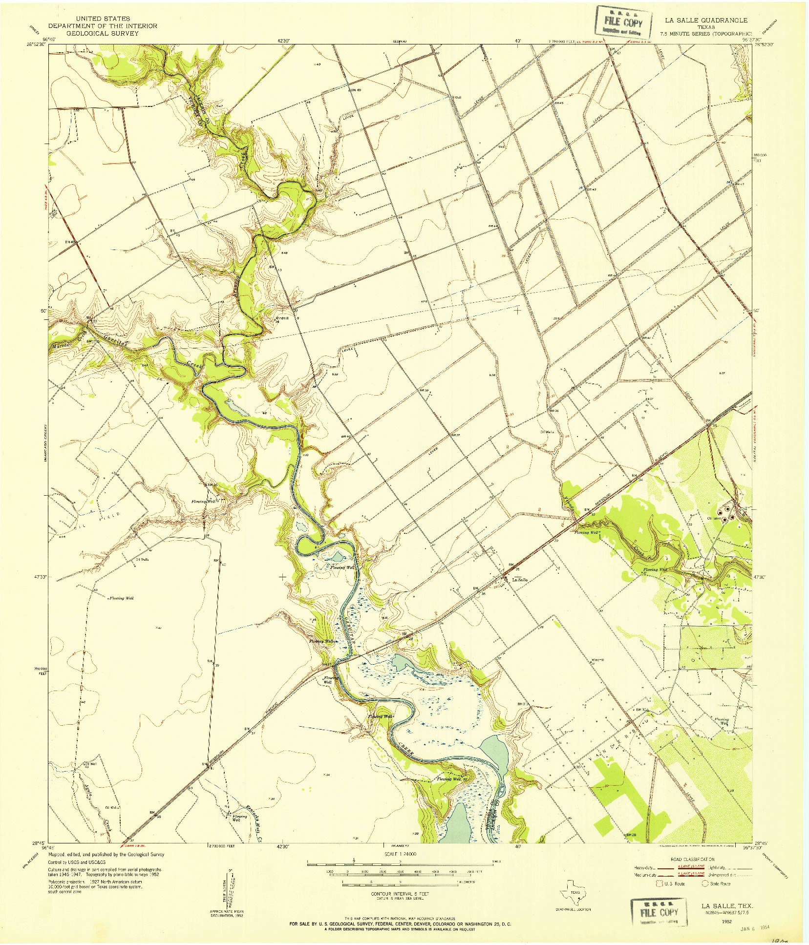 USGS 1:24000-SCALE QUADRANGLE FOR LA SALLE, TX 1952