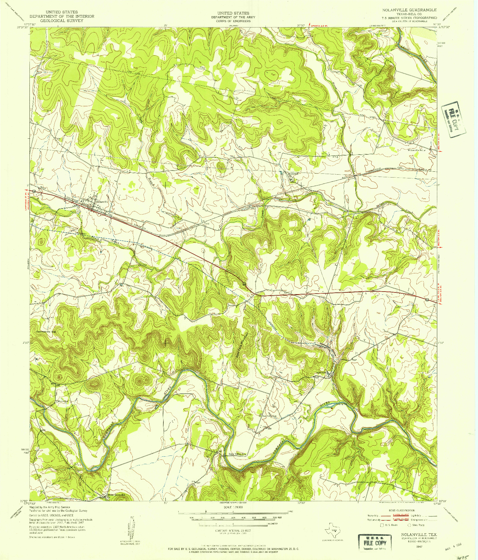 USGS 1:24000-SCALE QUADRANGLE FOR NOLANVILLE, TX 1947