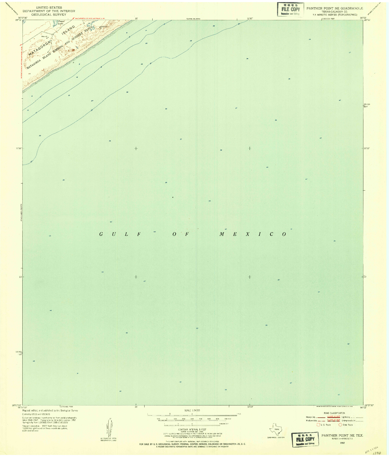 USGS 1:24000-SCALE QUADRANGLE FOR PANTHER POINT NE, TX 1952