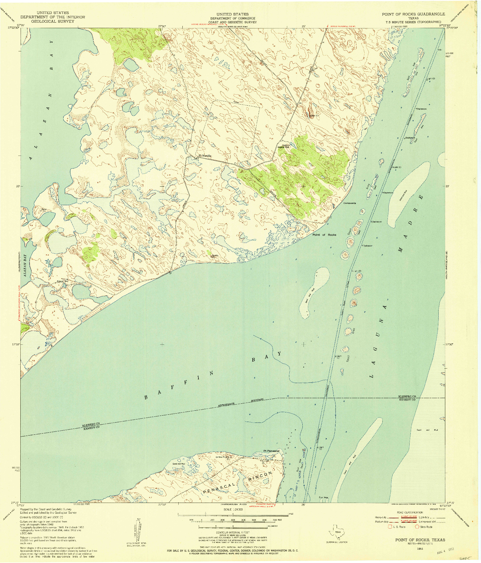 USGS 1:24000-SCALE QUADRANGLE FOR POINT OF ROCKS, TX 1951