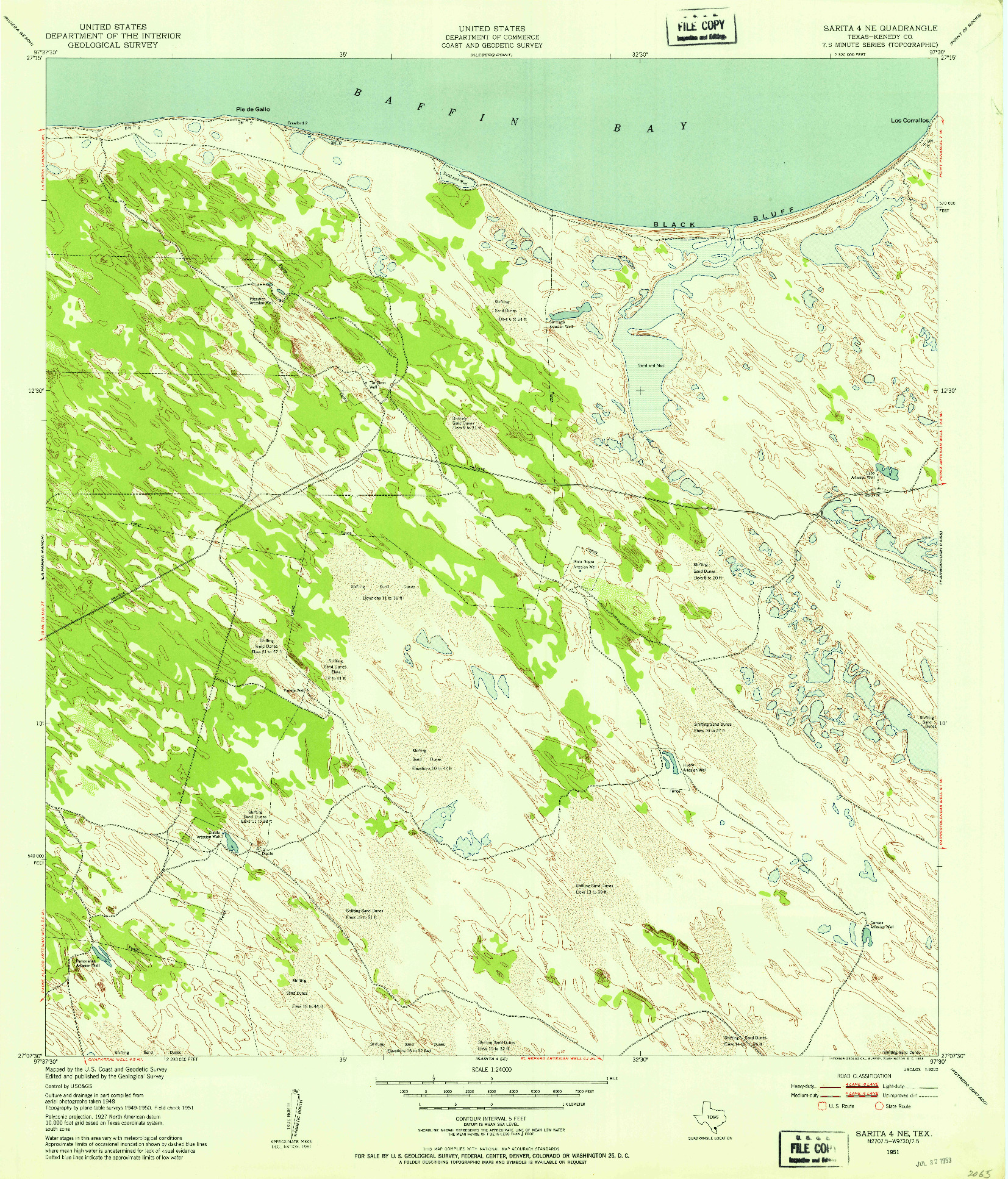 USGS 1:24000-SCALE QUADRANGLE FOR SARITA 4 NE, TX 1951
